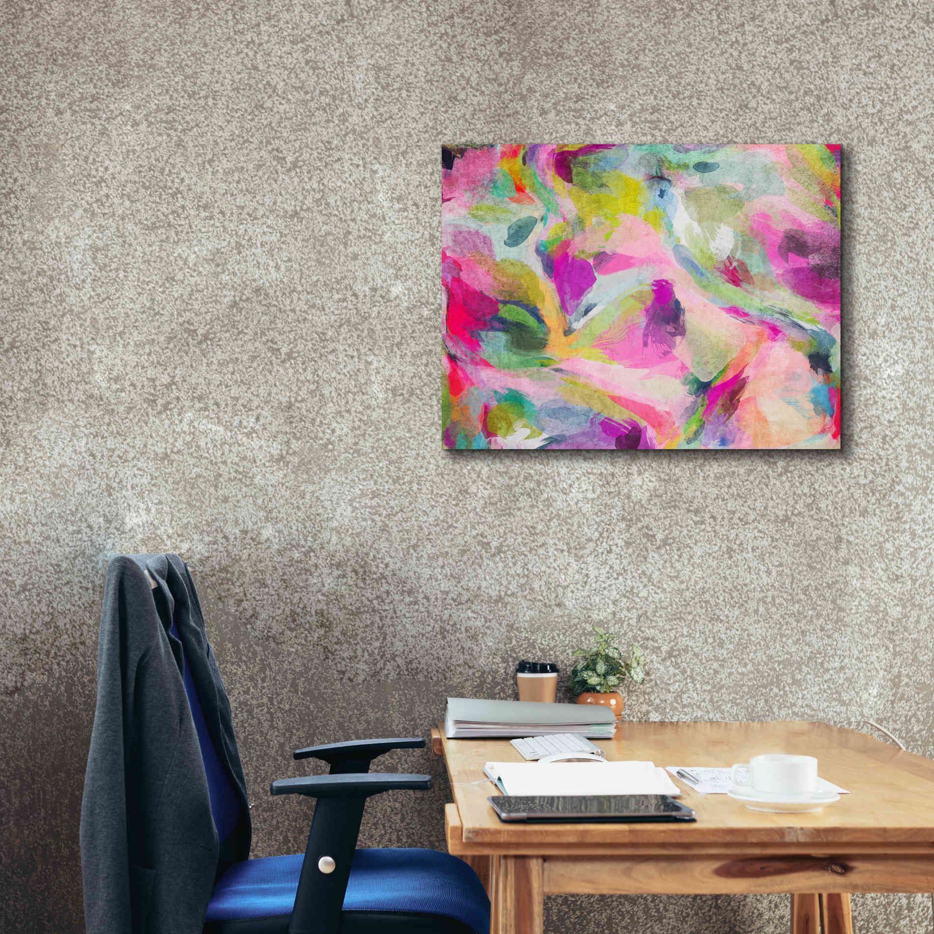 'Abstract Colorful Flows 3' by Irena Orlov Giclee Canvas Wall Art,34 x 26