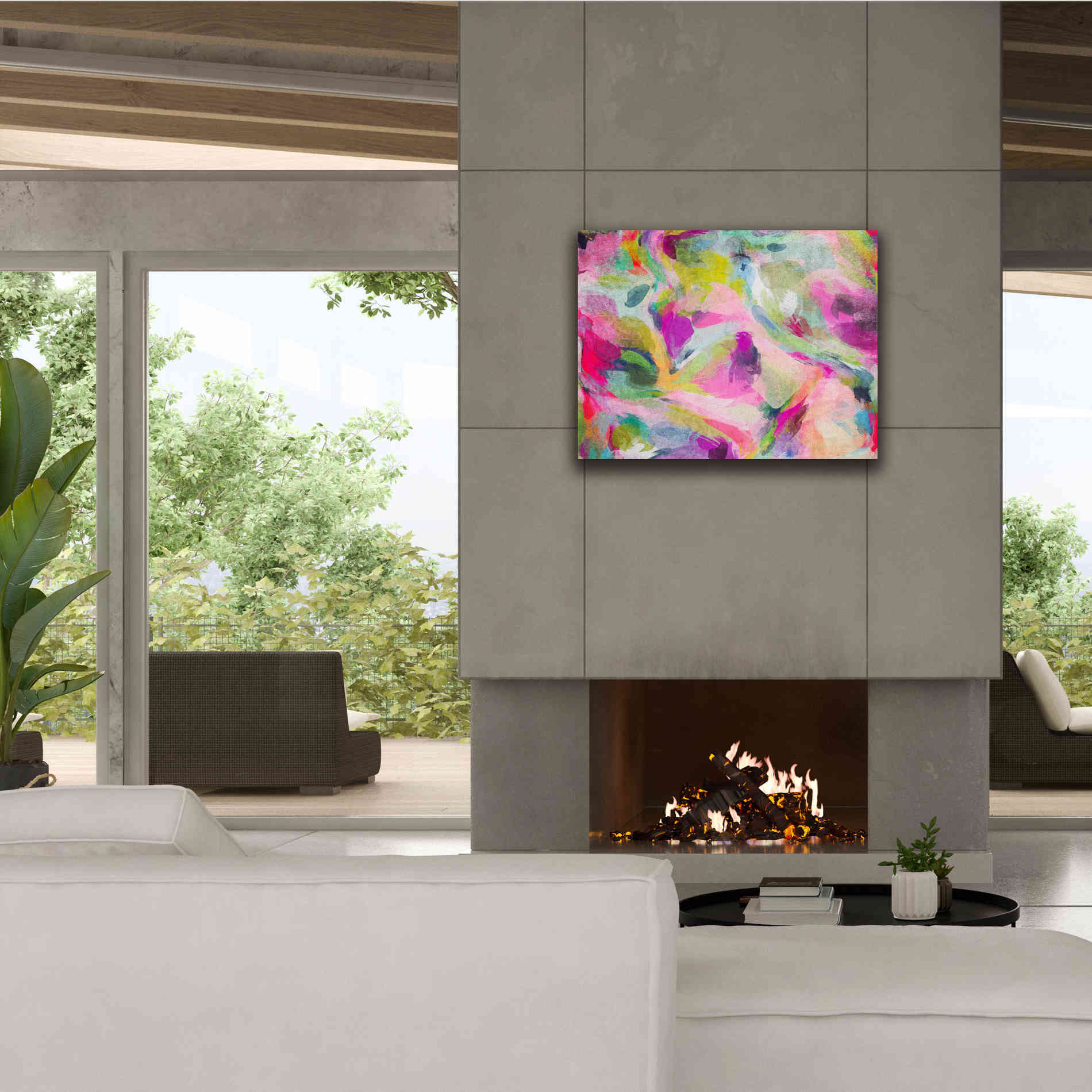 'Abstract Colorful Flows 3' by Irena Orlov Giclee Canvas Wall Art,34 x 26