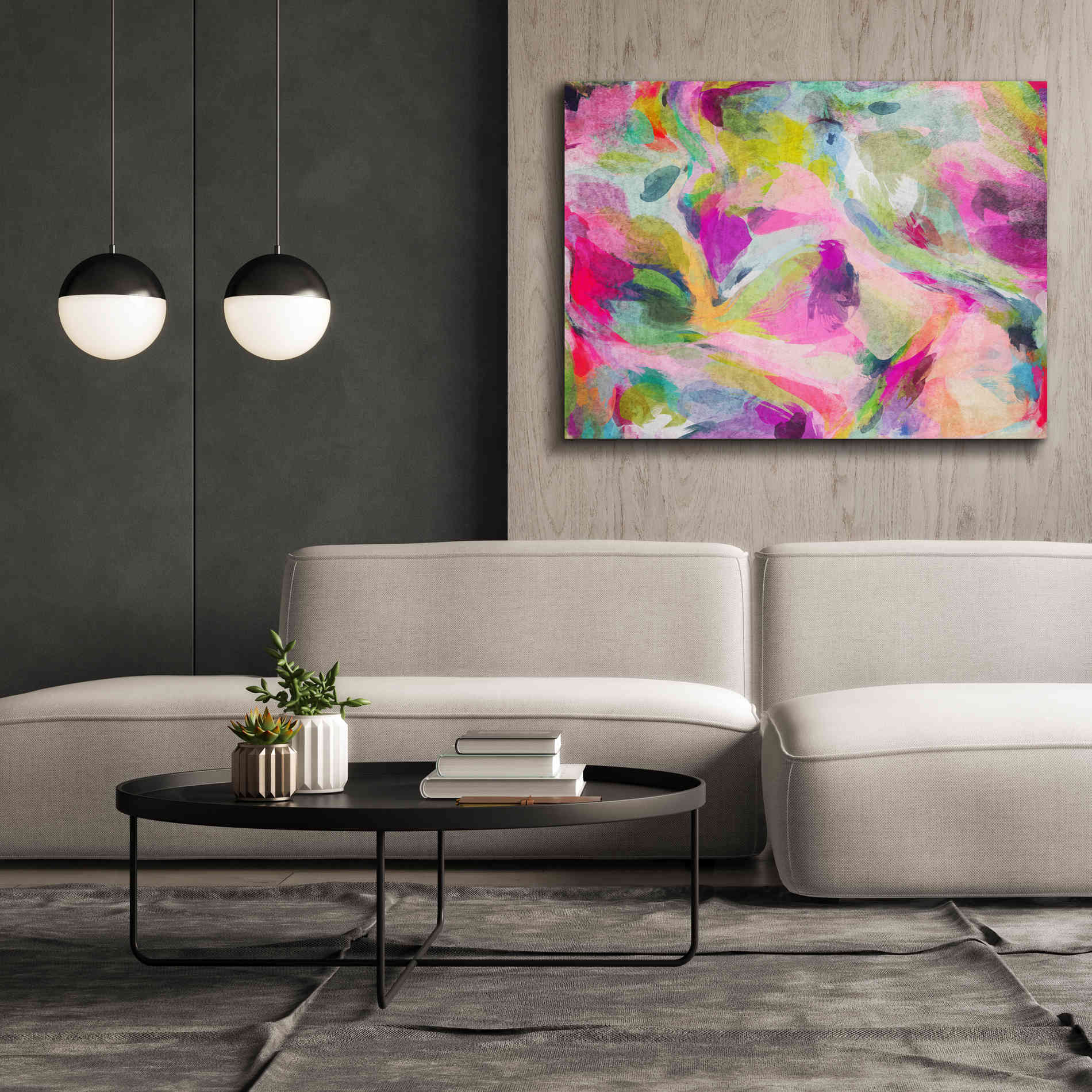 'Abstract Colorful Flows 3' by Irena Orlov Giclee Canvas Wall Art,54 x 40
