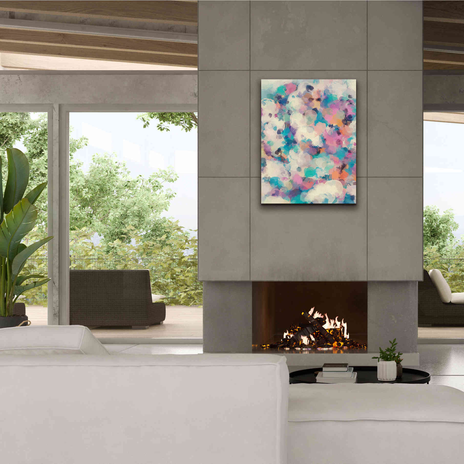 'Abstract Colorful Flows 5' by Irena Orlov Giclee Canvas Wall Art,26 x 34