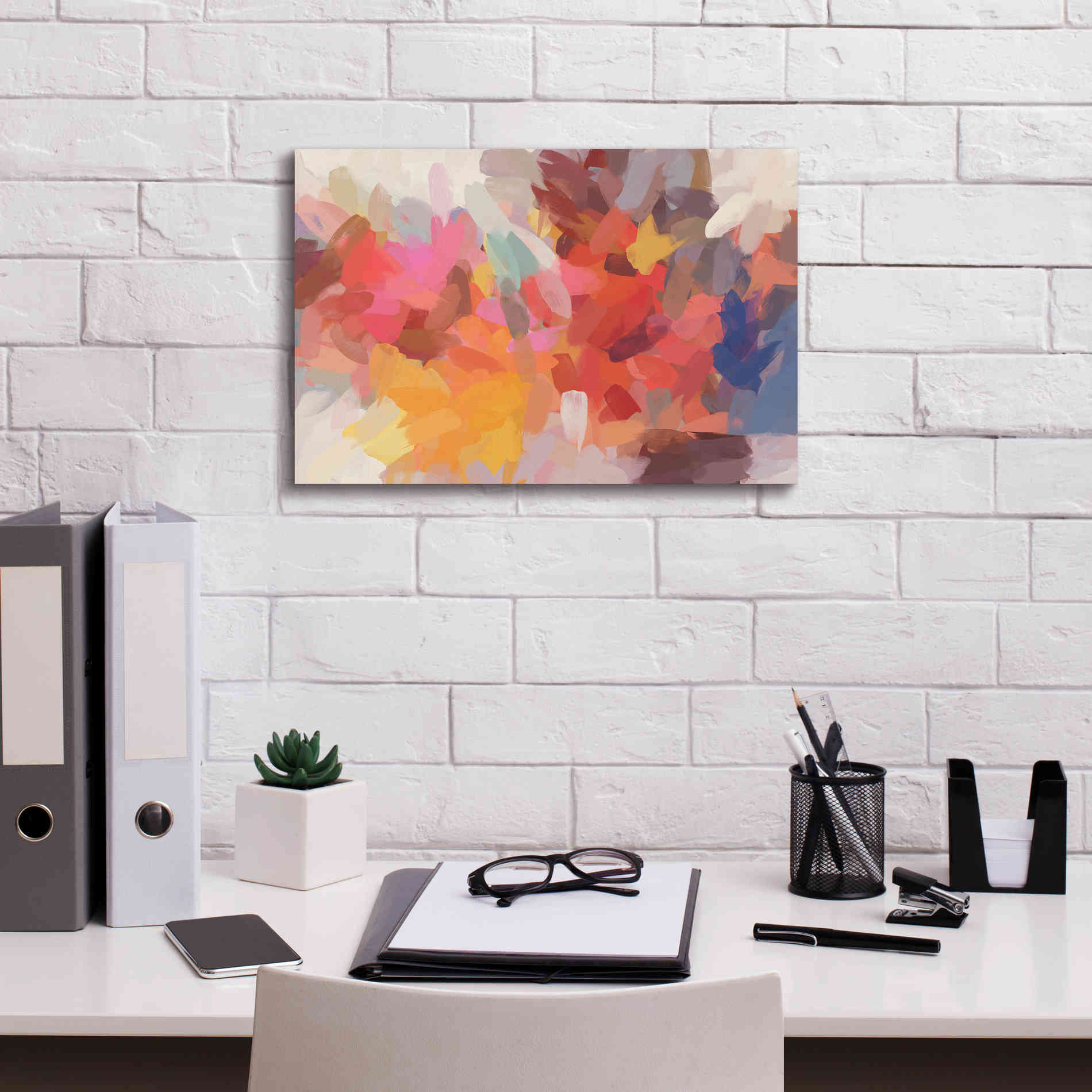 'Abstract Colorful Flows 7' by Irena Orlov Giclee Canvas Wall Art,18 x 12