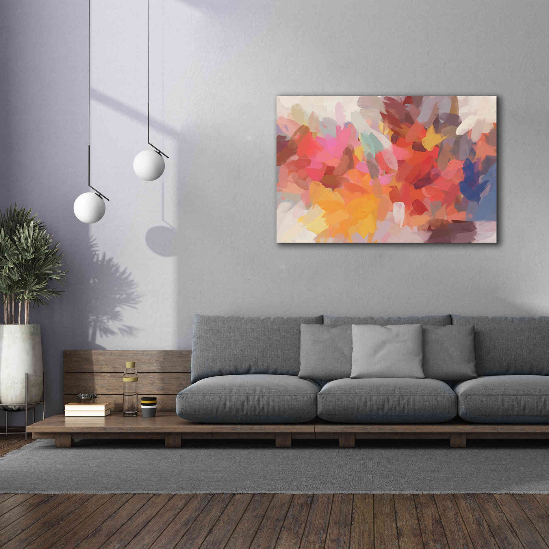 'Abstract Colorful Flows 7' by Irena Orlov Giclee Canvas Wall Art,60 x 40
