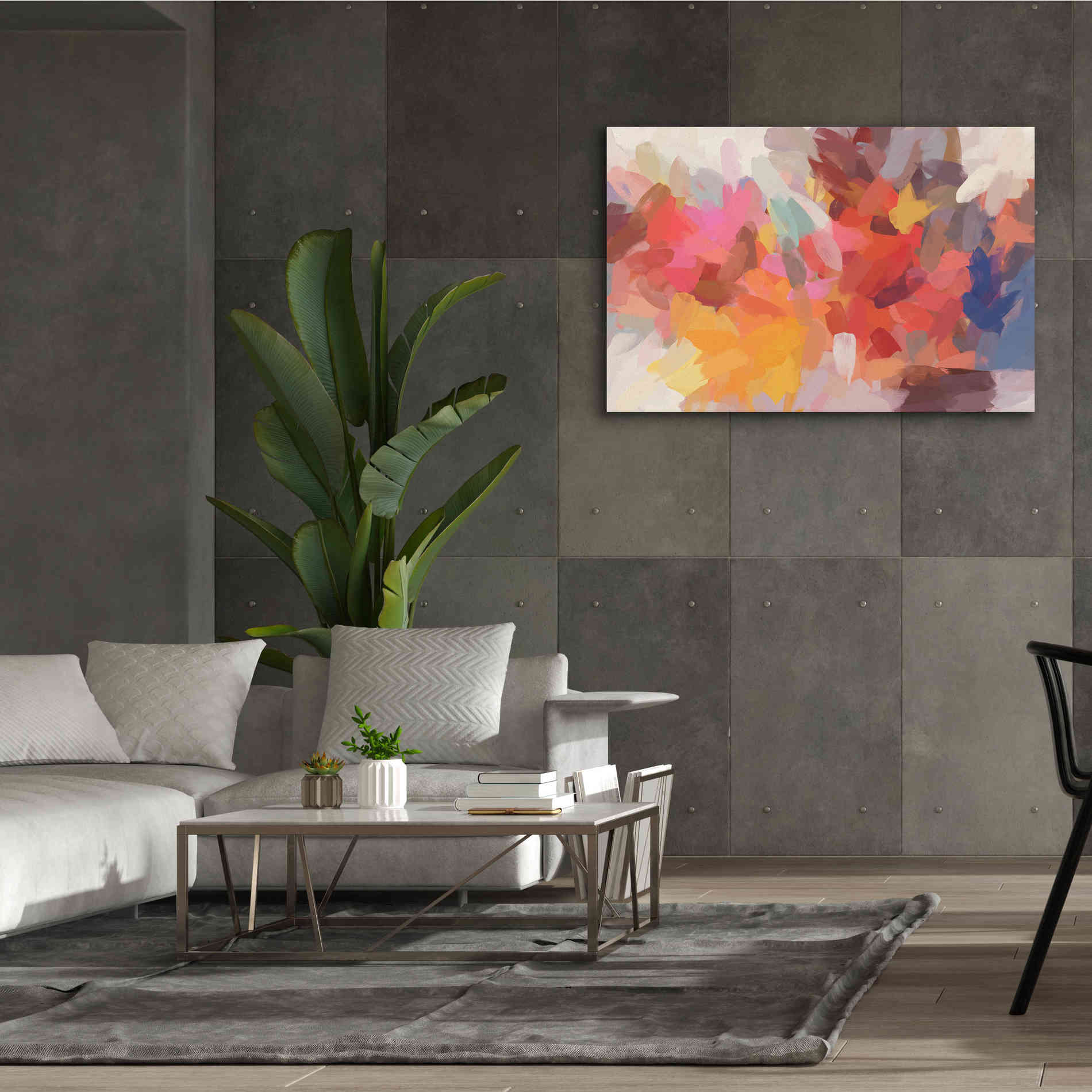 'Abstract Colorful Flows 7' by Irena Orlov Giclee Canvas Wall Art,60 x 40