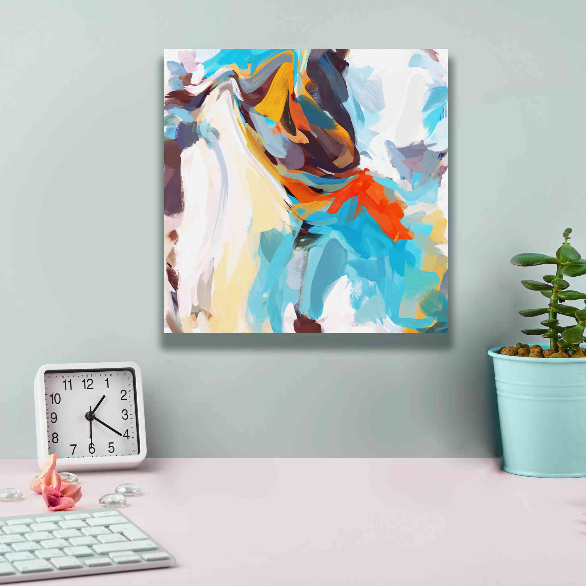 'Abstract Colorful Flows 12' by Irena Orlov Giclee Canvas Wall Art,12 x 12