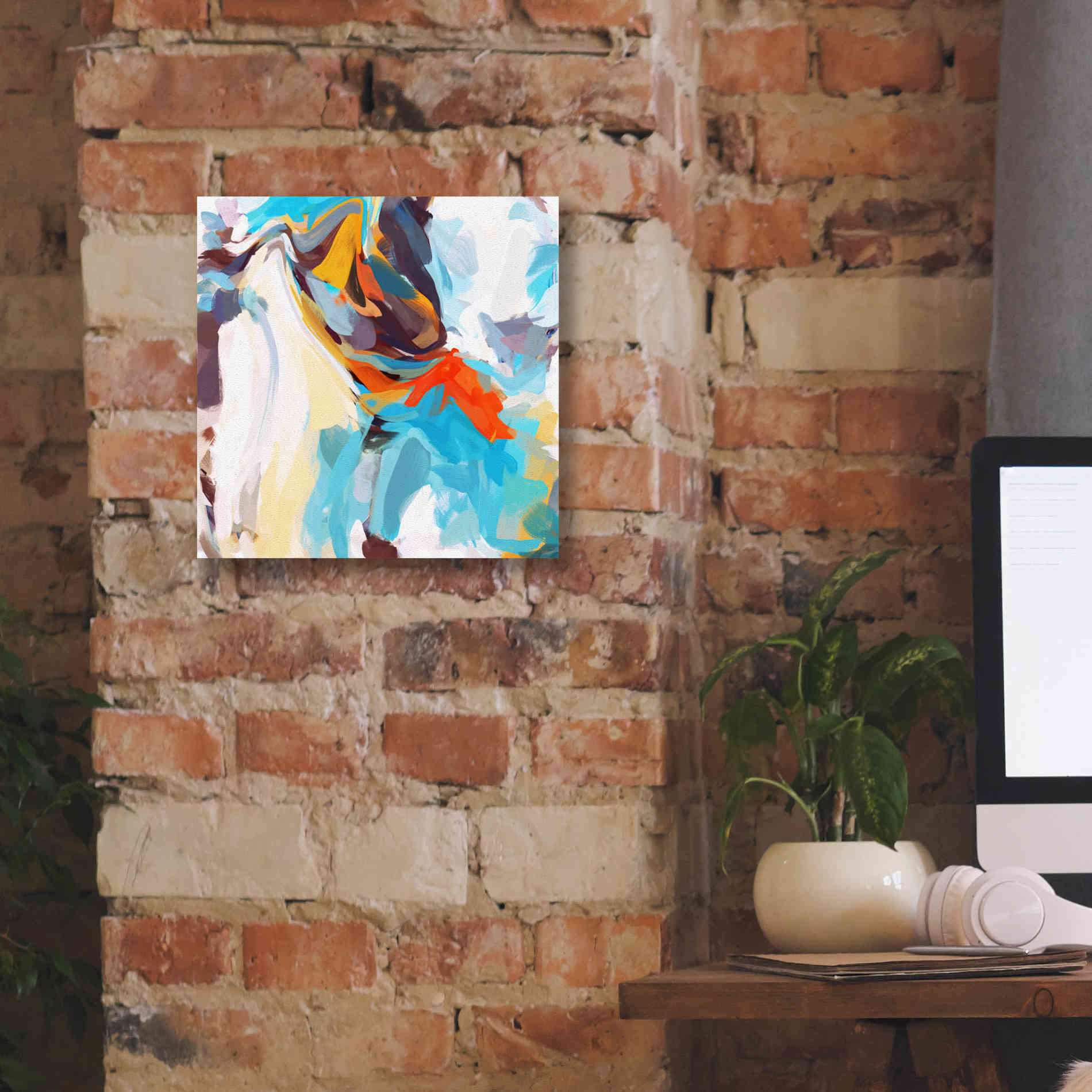 'Abstract Colorful Flows 12' by Irena Orlov Giclee Canvas Wall Art,12 x 12