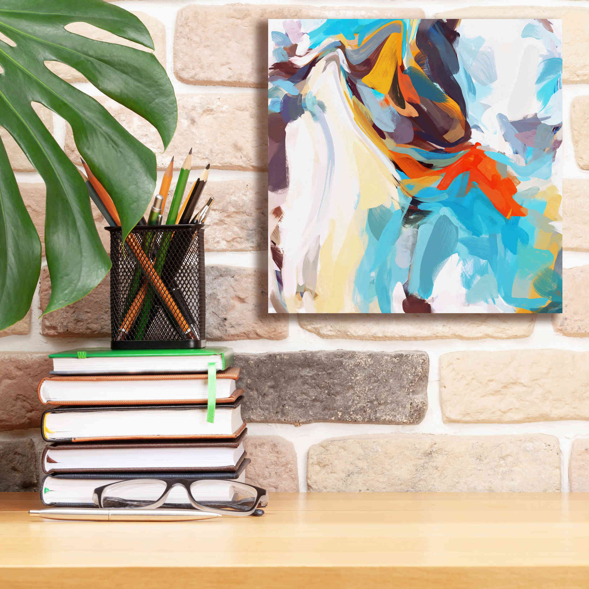 'Abstract Colorful Flows 12' by Irena Orlov Giclee Canvas Wall Art,12 x 12