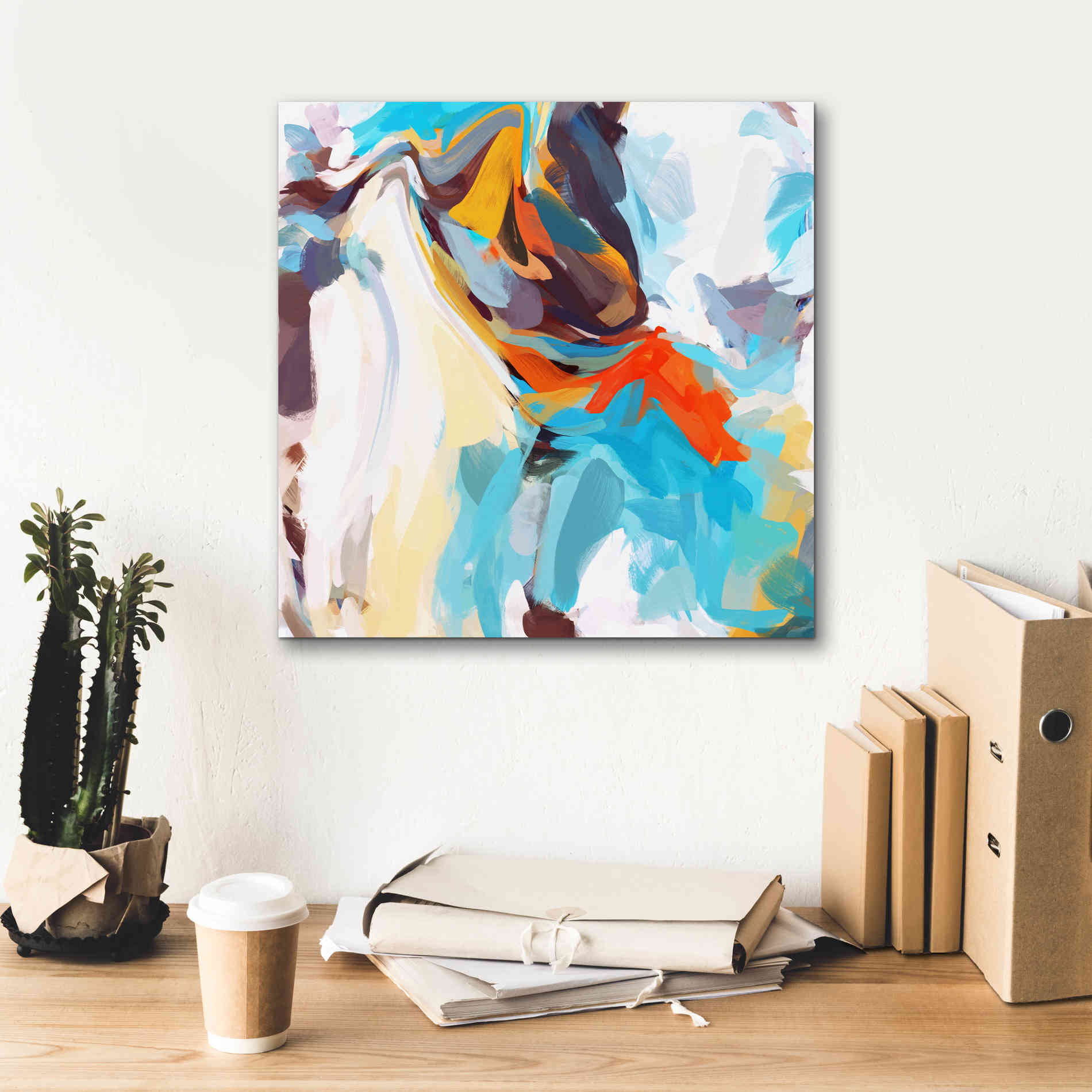 'Abstract Colorful Flows 12' by Irena Orlov Giclee Canvas Wall Art,18 x 18