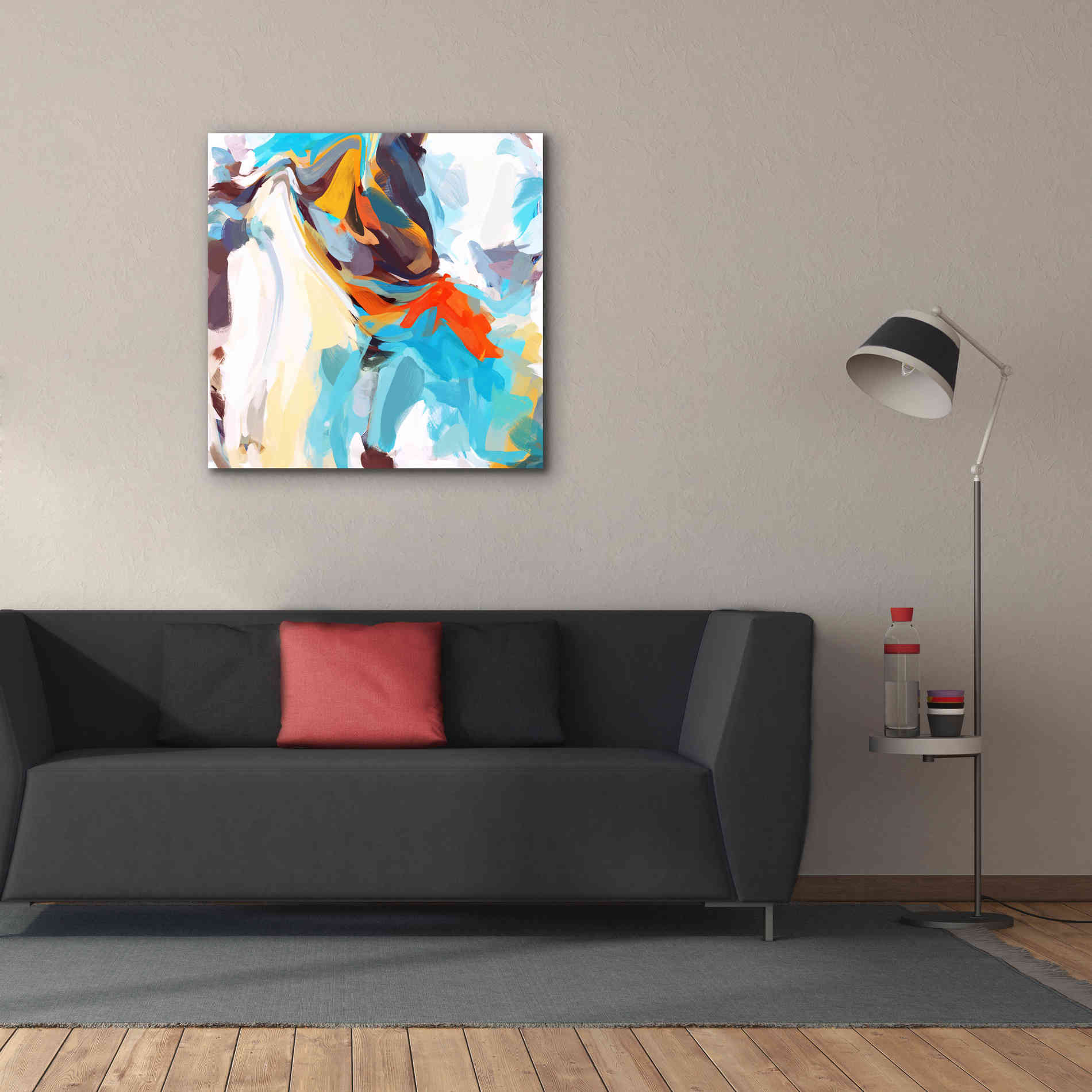 'Abstract Colorful Flows 12' by Irena Orlov Giclee Canvas Wall Art,37 x 37