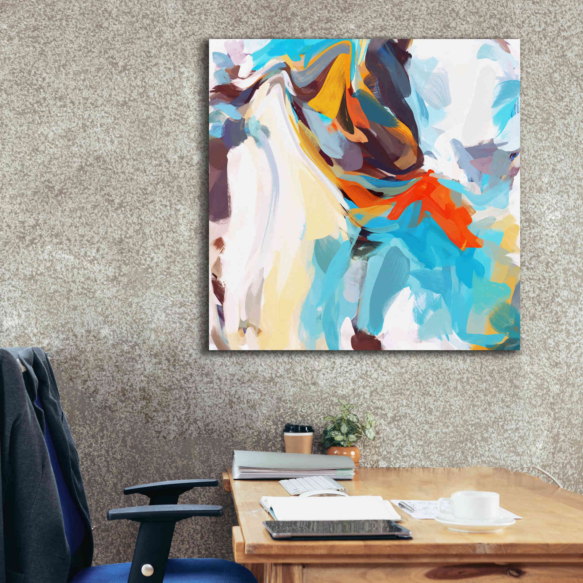 'Abstract Colorful Flows 12' by Irena Orlov Giclee Canvas Wall Art,37 x 37