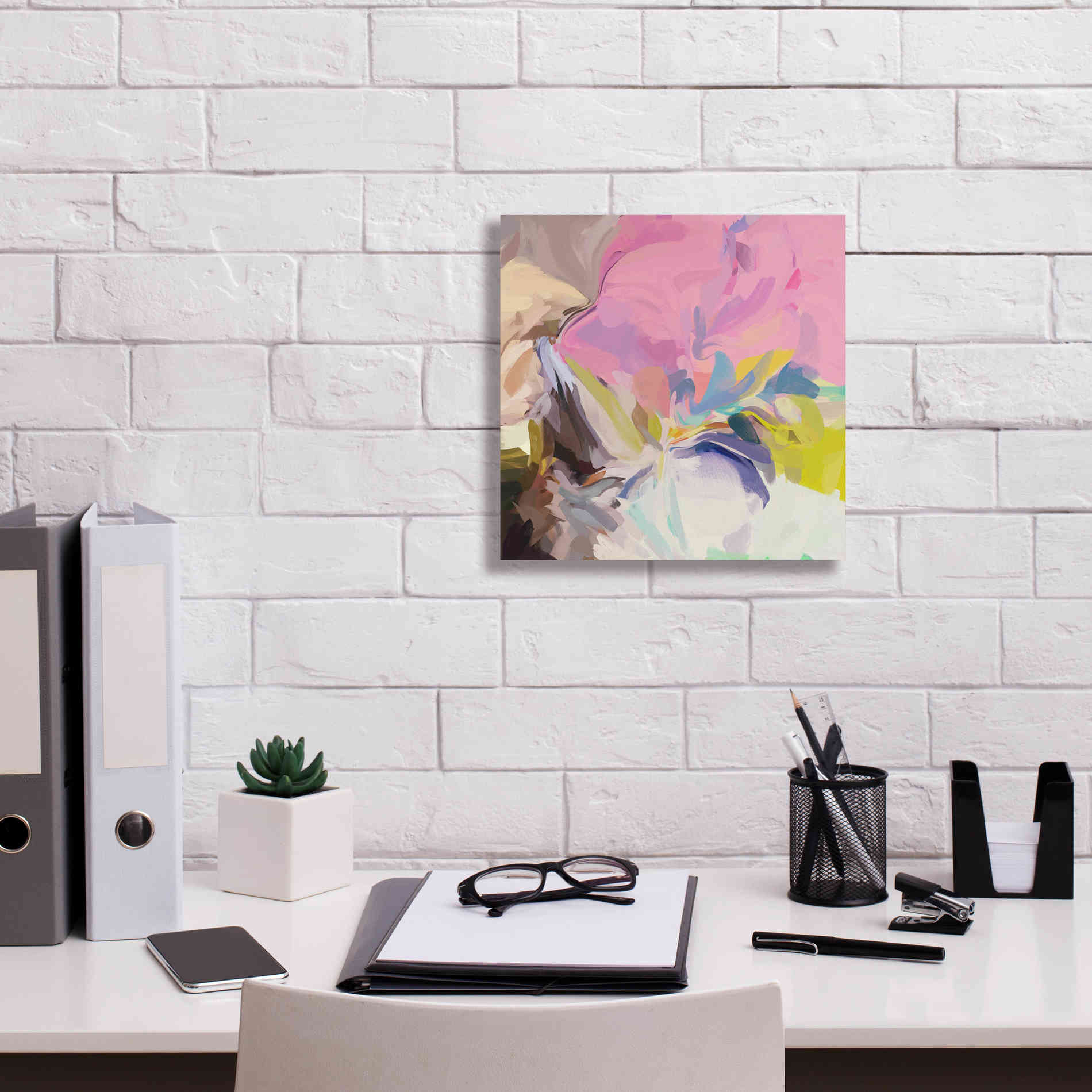 'Abstract Colorful Flows 13' by Irena Orlov Giclee Canvas Wall Art,12 x 12