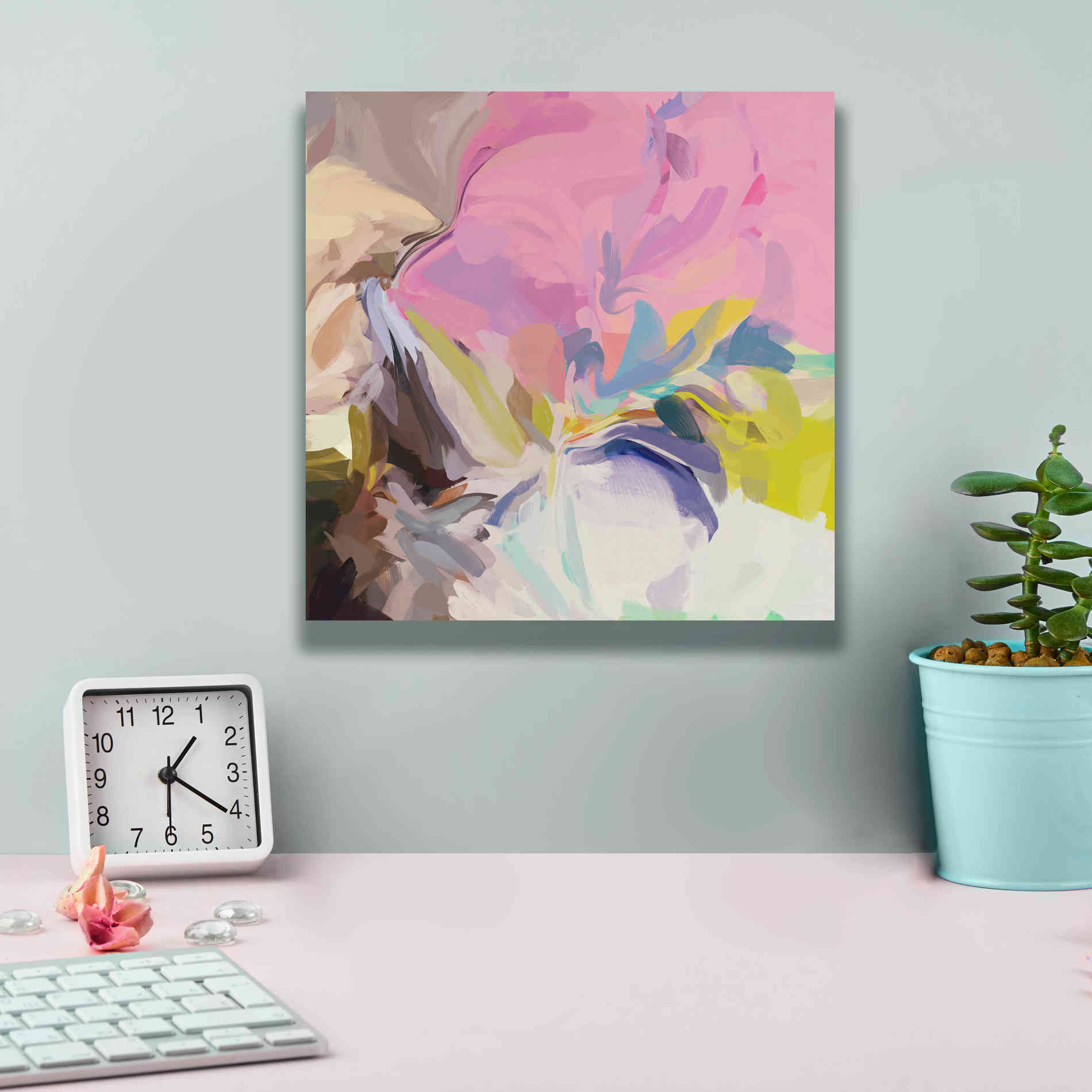 'Abstract Colorful Flows 13' by Irena Orlov Giclee Canvas Wall Art,12 x 12