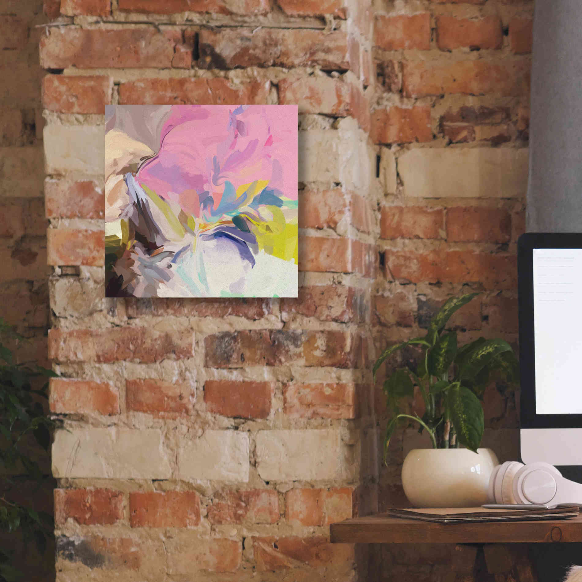 'Abstract Colorful Flows 13' by Irena Orlov Giclee Canvas Wall Art,12 x 12