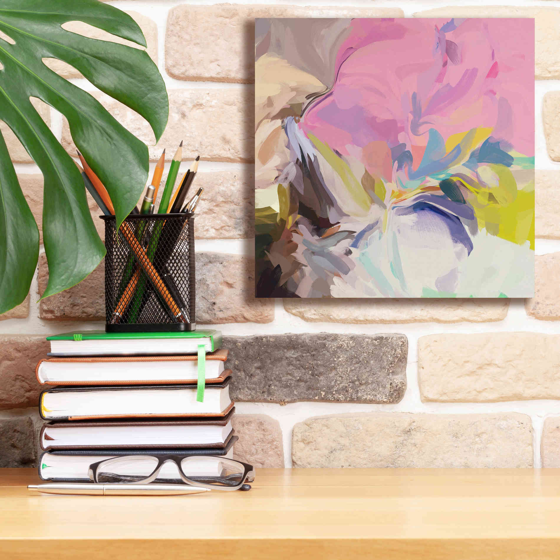 'Abstract Colorful Flows 13' by Irena Orlov Giclee Canvas Wall Art,12 x 12