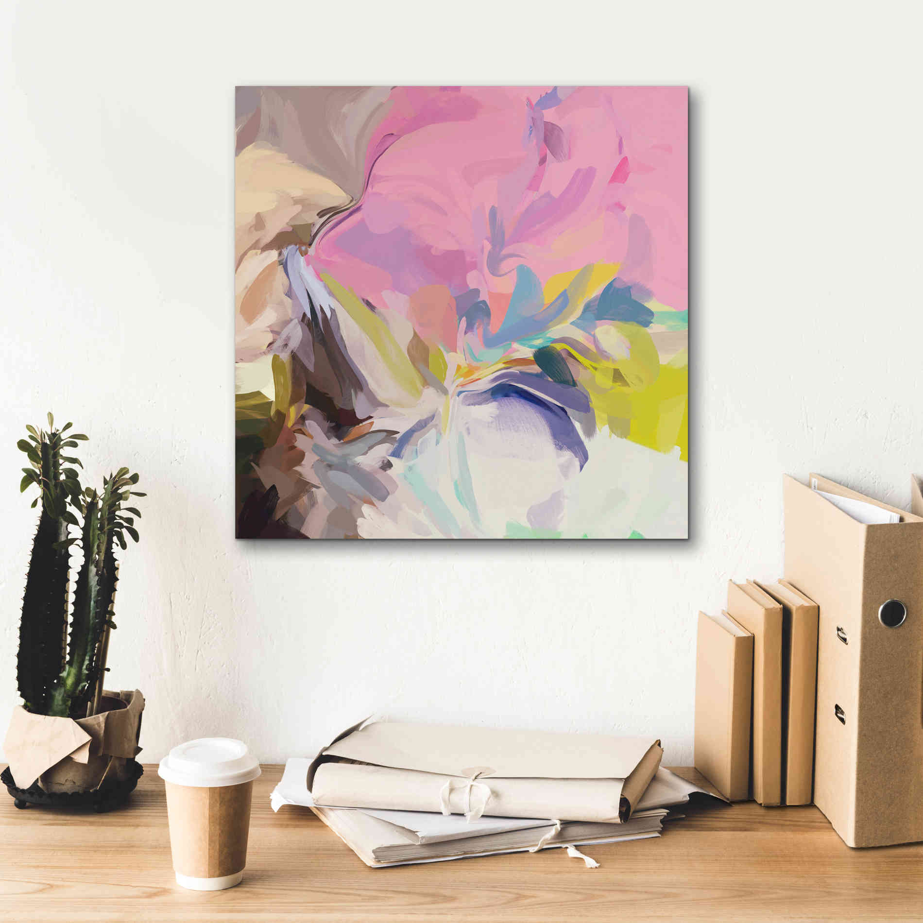 'Abstract Colorful Flows 13' by Irena Orlov Giclee Canvas Wall Art,18 x 18