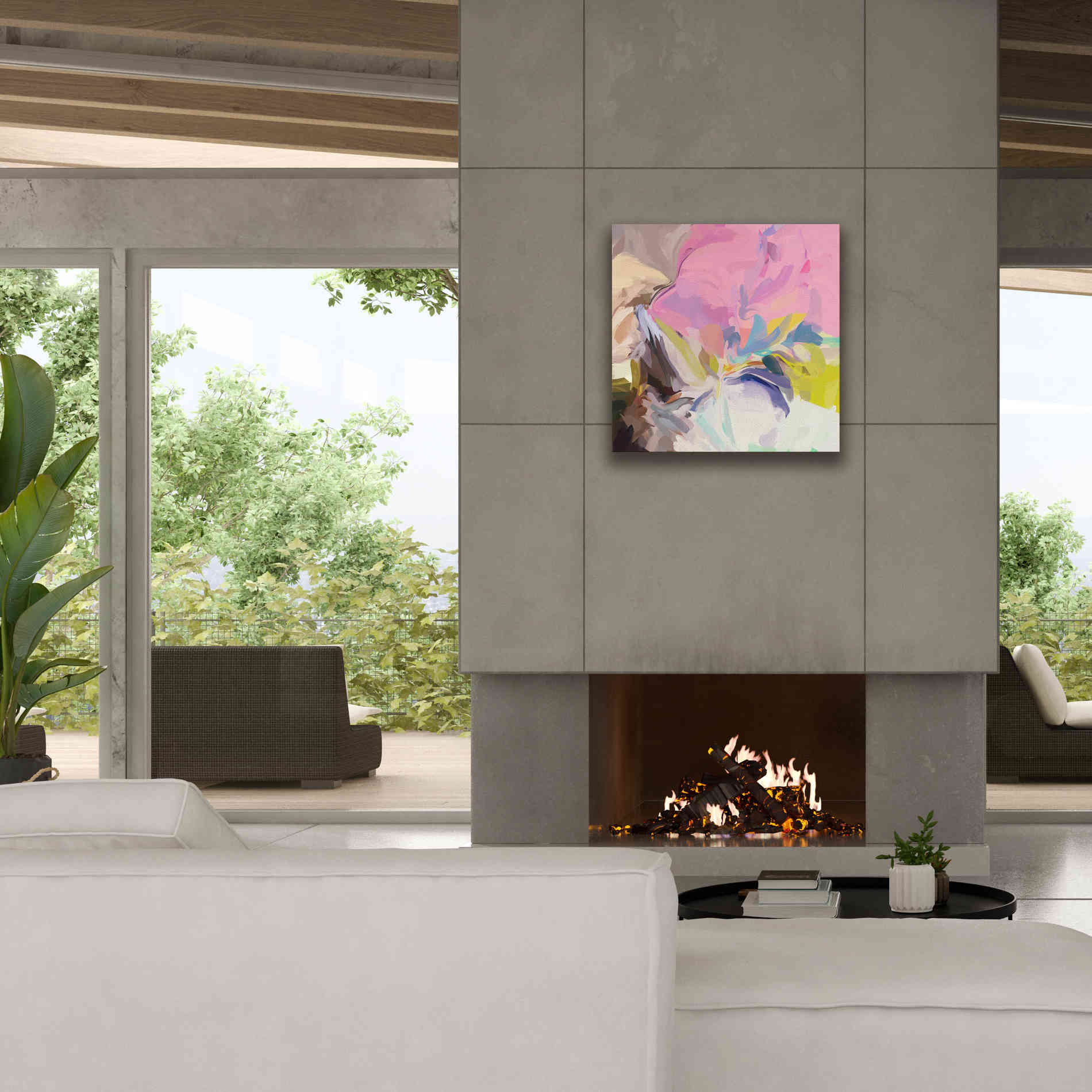 'Abstract Colorful Flows 13' by Irena Orlov Giclee Canvas Wall Art,26 x 26