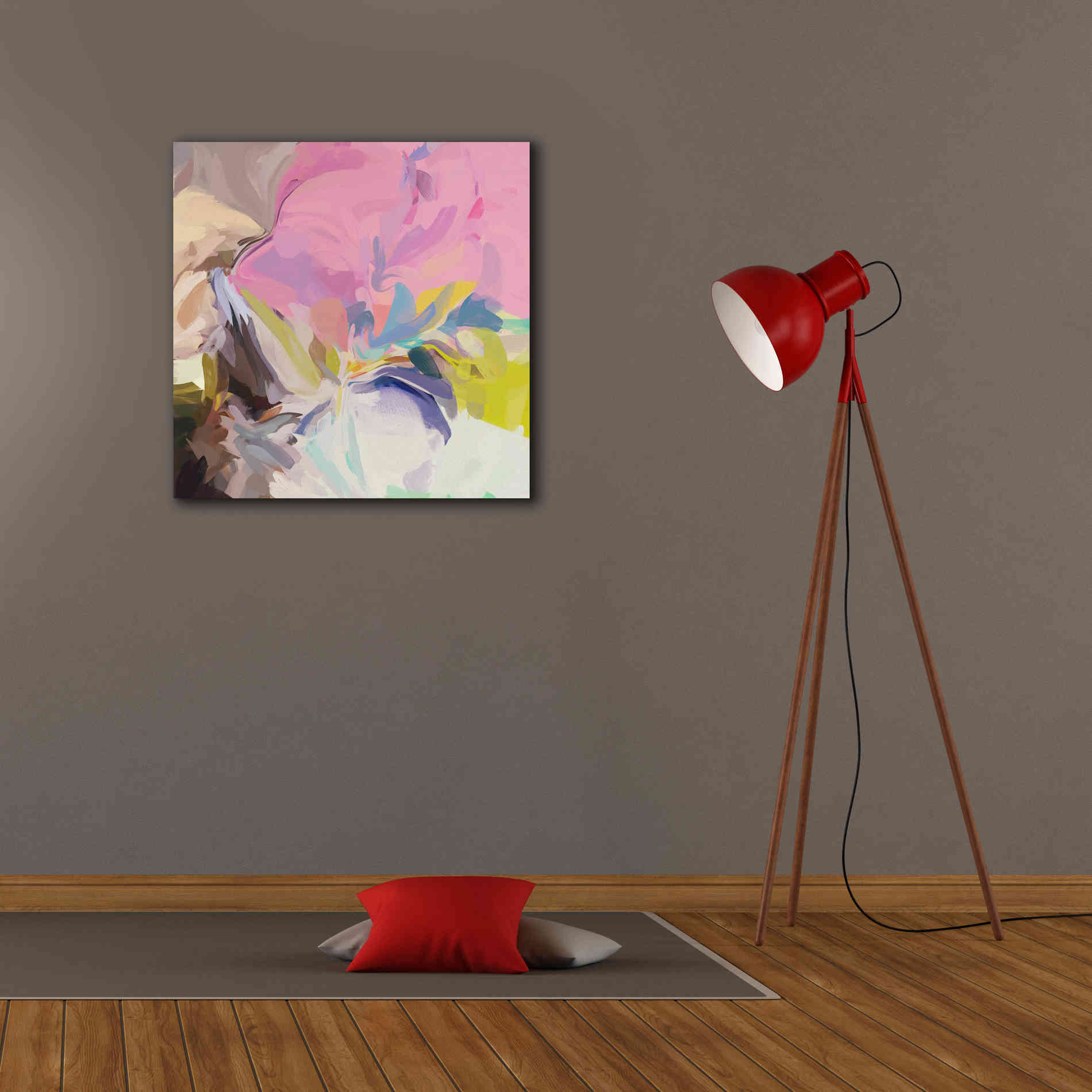 'Abstract Colorful Flows 13' by Irena Orlov Giclee Canvas Wall Art,26 x 26