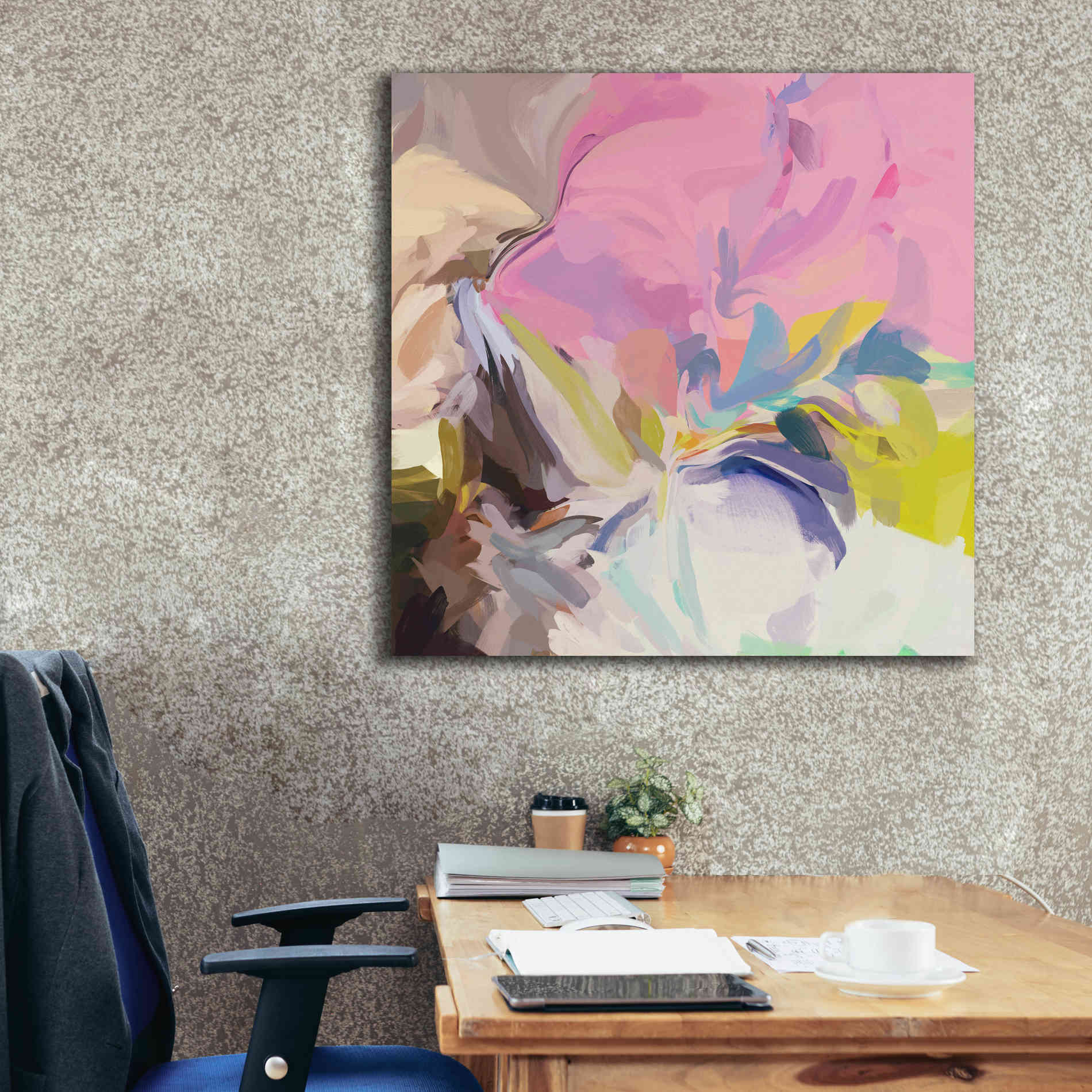 'Abstract Colorful Flows 13' by Irena Orlov Giclee Canvas Wall Art,37 x 37