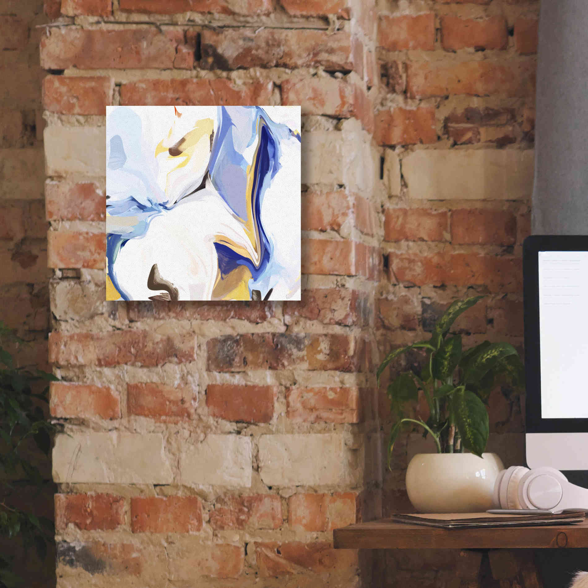 'Abstract Colorful Flows 14' by Irena Orlov Giclee Canvas Wall Art,12 x 12