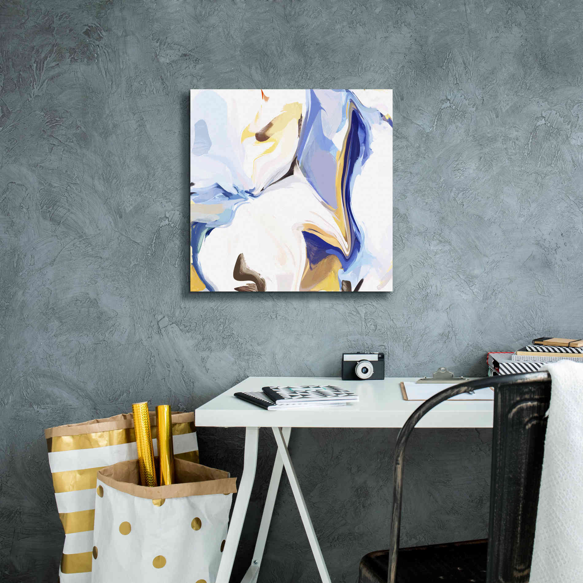 'Abstract Colorful Flows 14' by Irena Orlov Giclee Canvas Wall Art,18 x 18