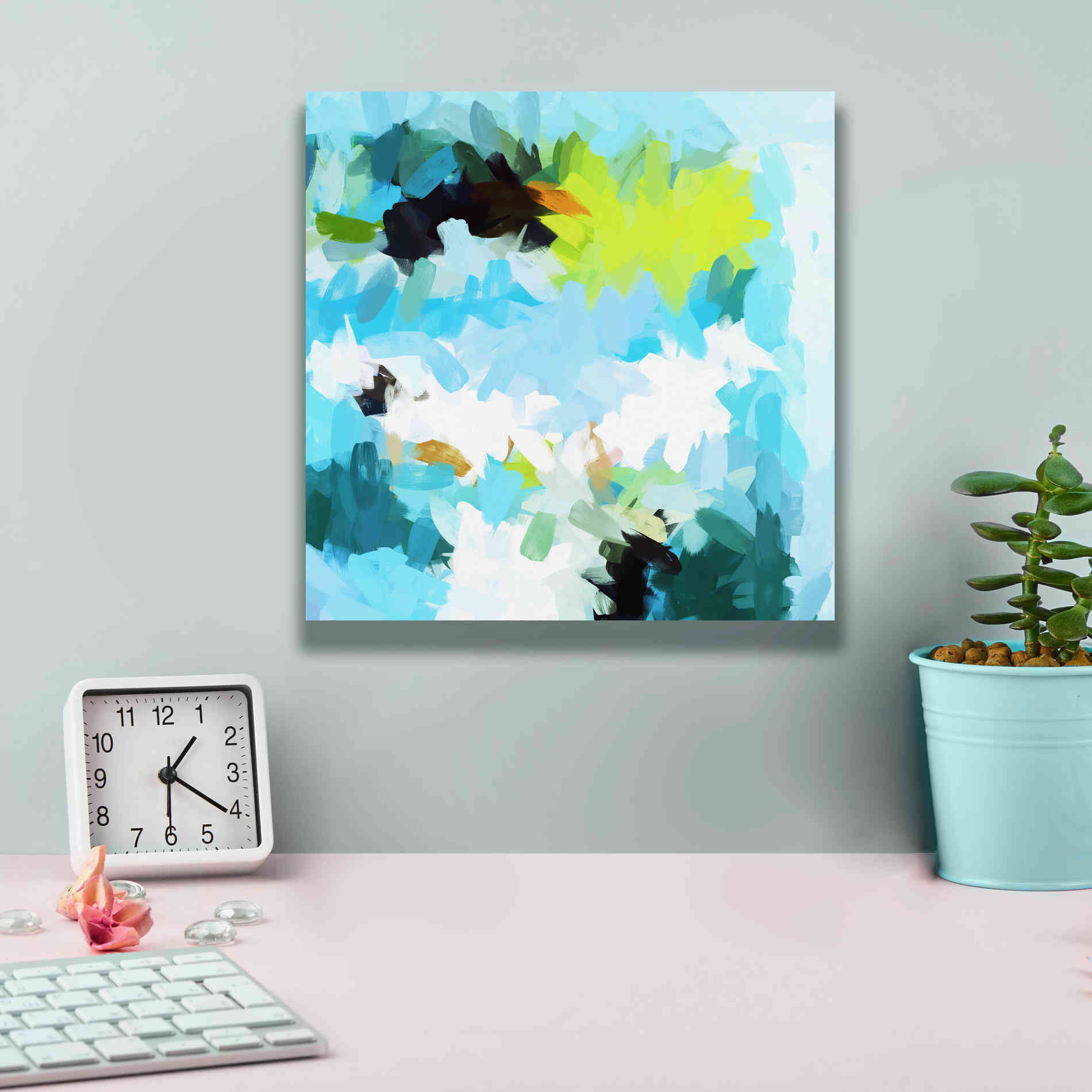 'Abstract Colorful Flows 15' by Irena Orlov Giclee Canvas Wall Art,12 x 12