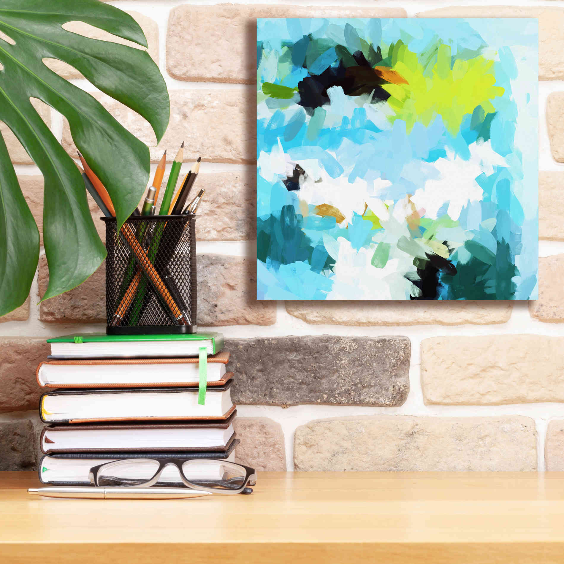 'Abstract Colorful Flows 15' by Irena Orlov Giclee Canvas Wall Art,12 x 12