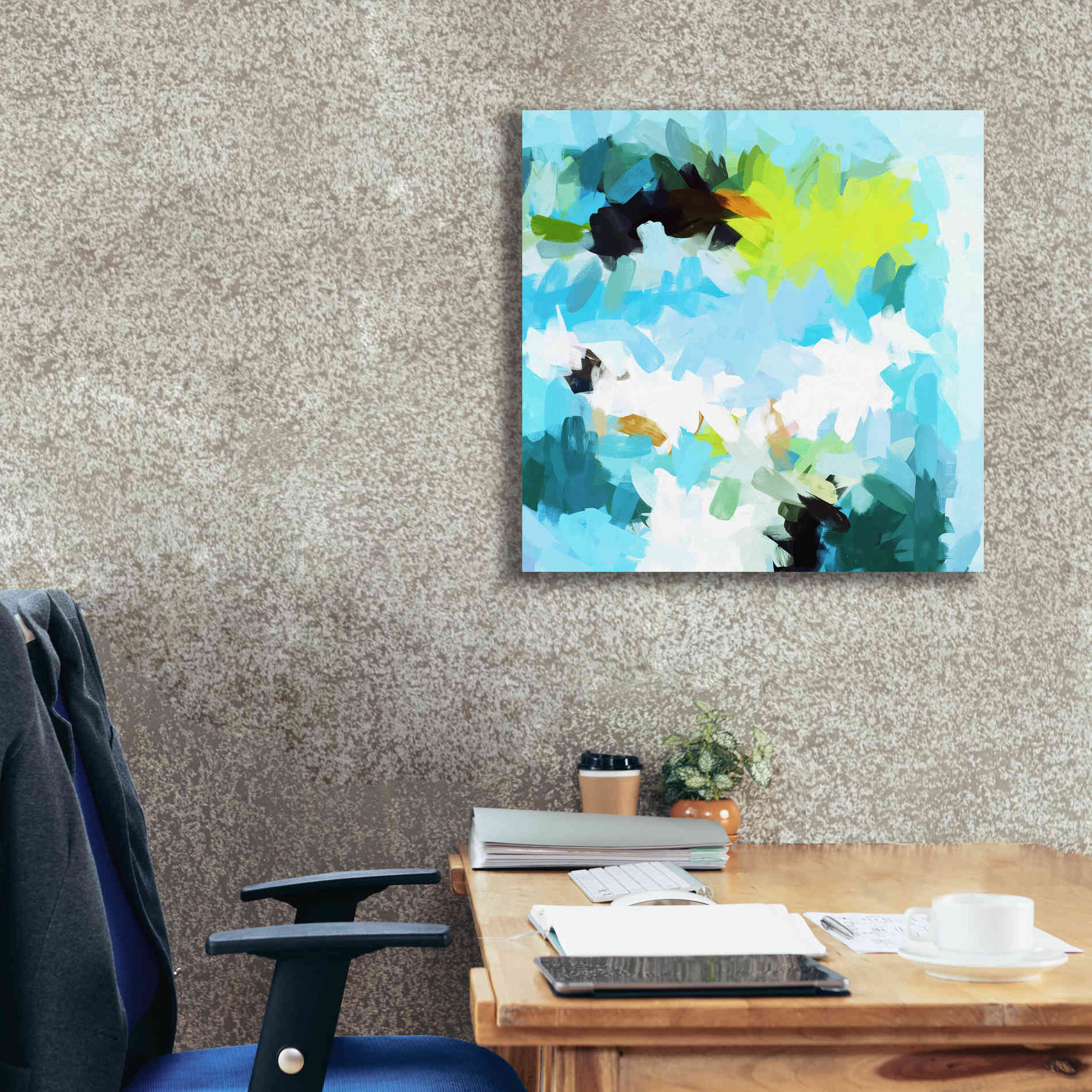 'Abstract Colorful Flows 15' by Irena Orlov Giclee Canvas Wall Art,26 x 26