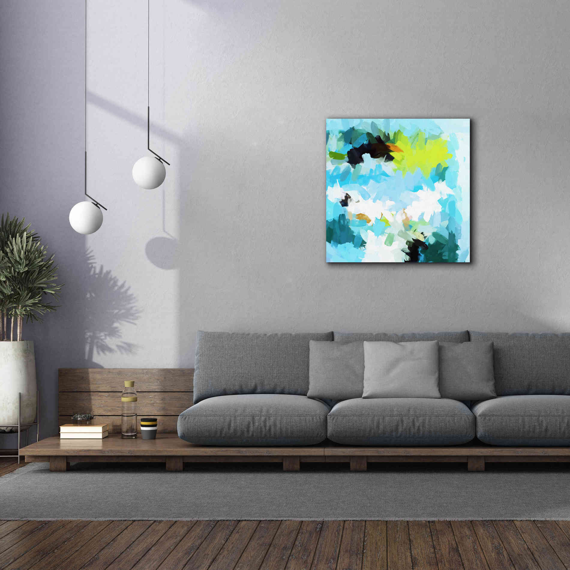 'Abstract Colorful Flows 15' by Irena Orlov Giclee Canvas Wall Art,37 x 37