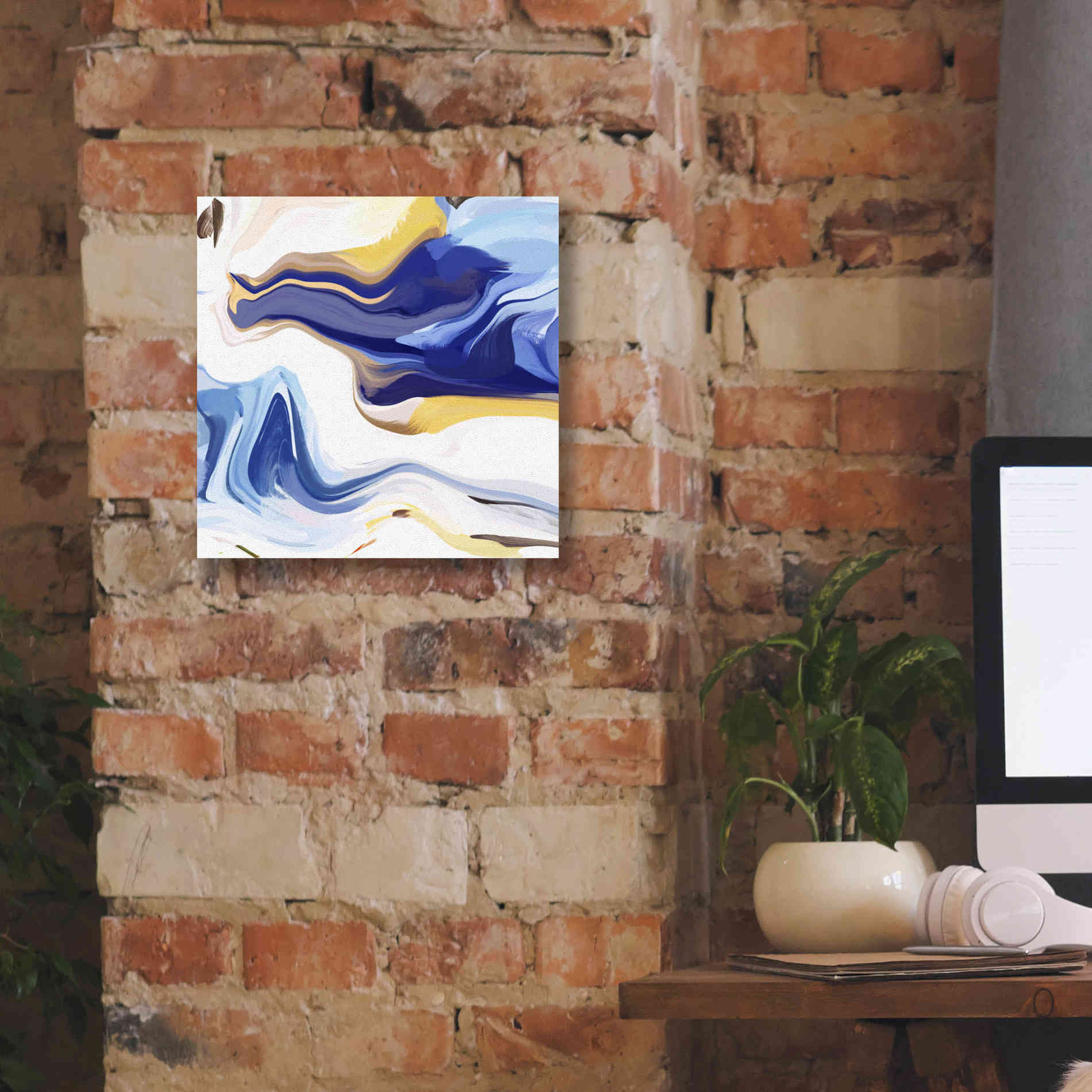 'Abstract Colorful Flows 16' by Irena Orlov Giclee Canvas Wall Art,12 x 12