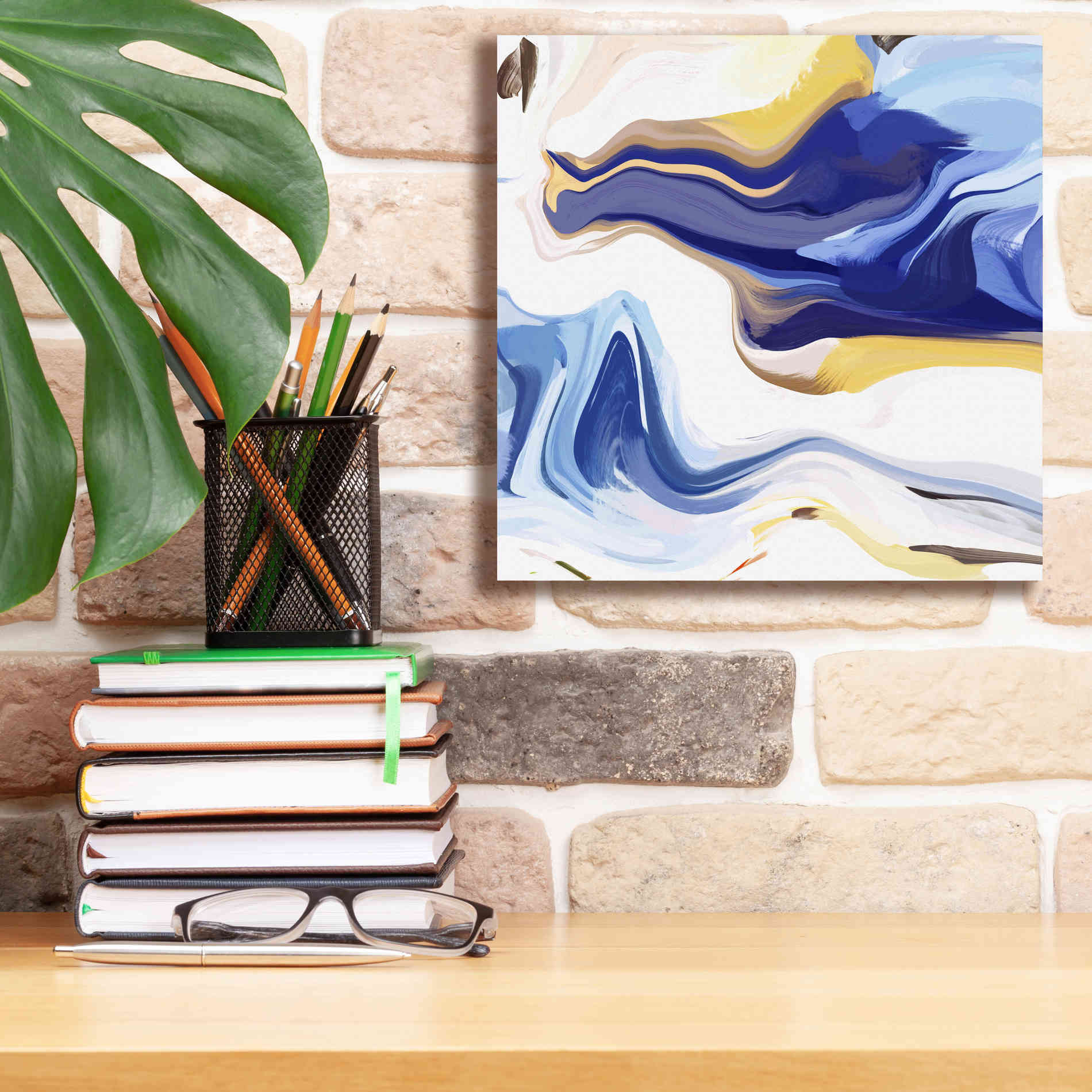 'Abstract Colorful Flows 16' by Irena Orlov Giclee Canvas Wall Art,12 x 12