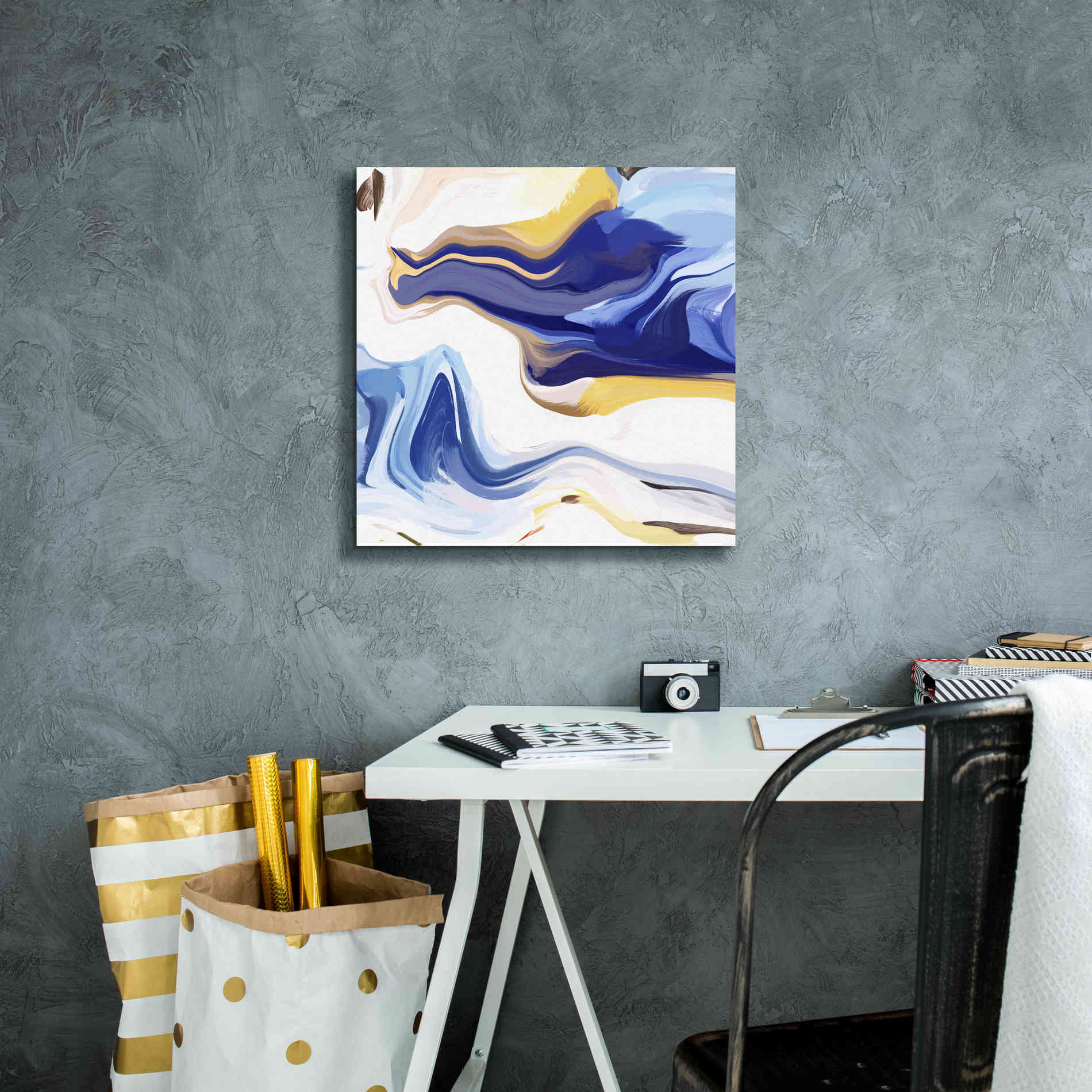 'Abstract Colorful Flows 16' by Irena Orlov Giclee Canvas Wall Art,18 x 18