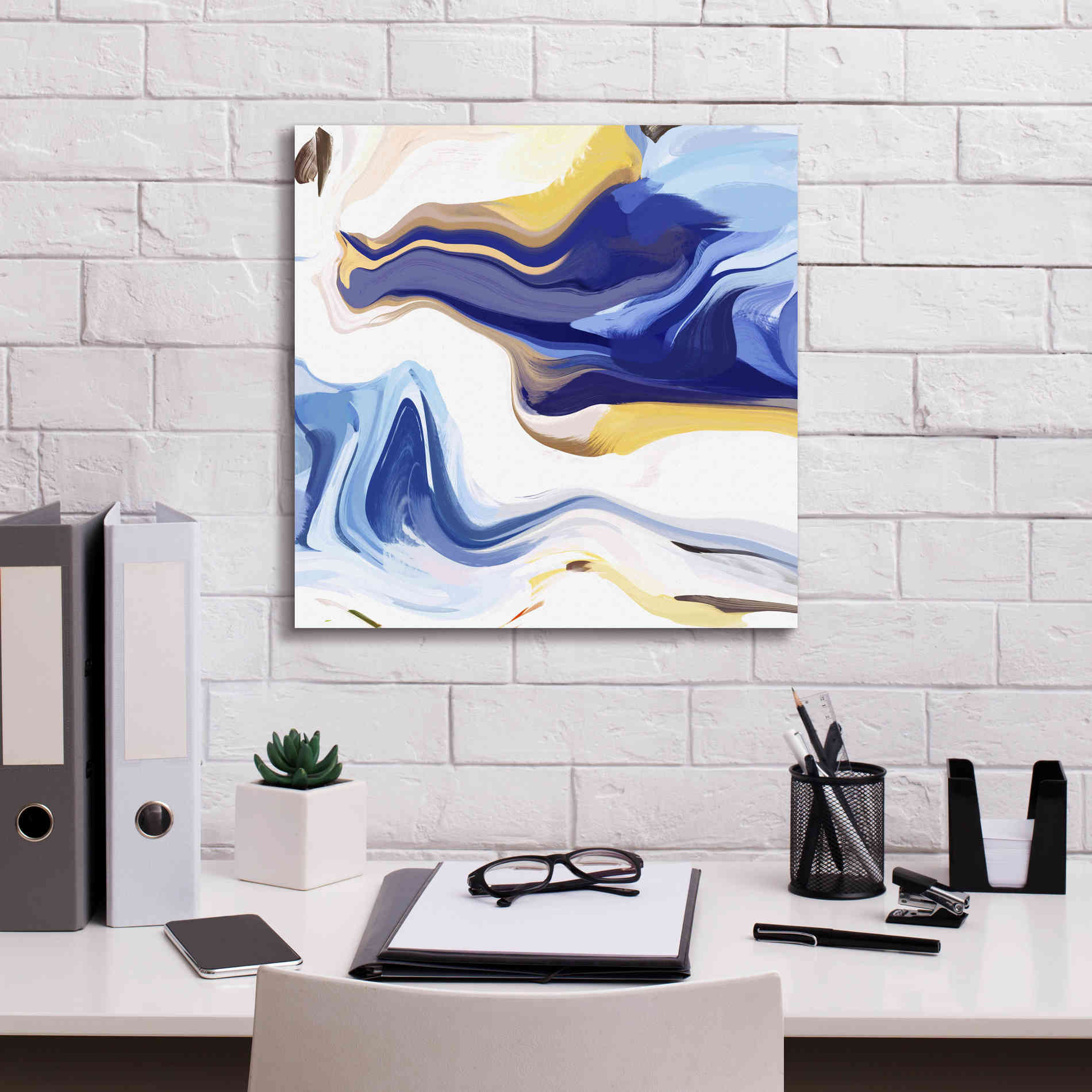 'Abstract Colorful Flows 16' by Irena Orlov Giclee Canvas Wall Art,18 x 18