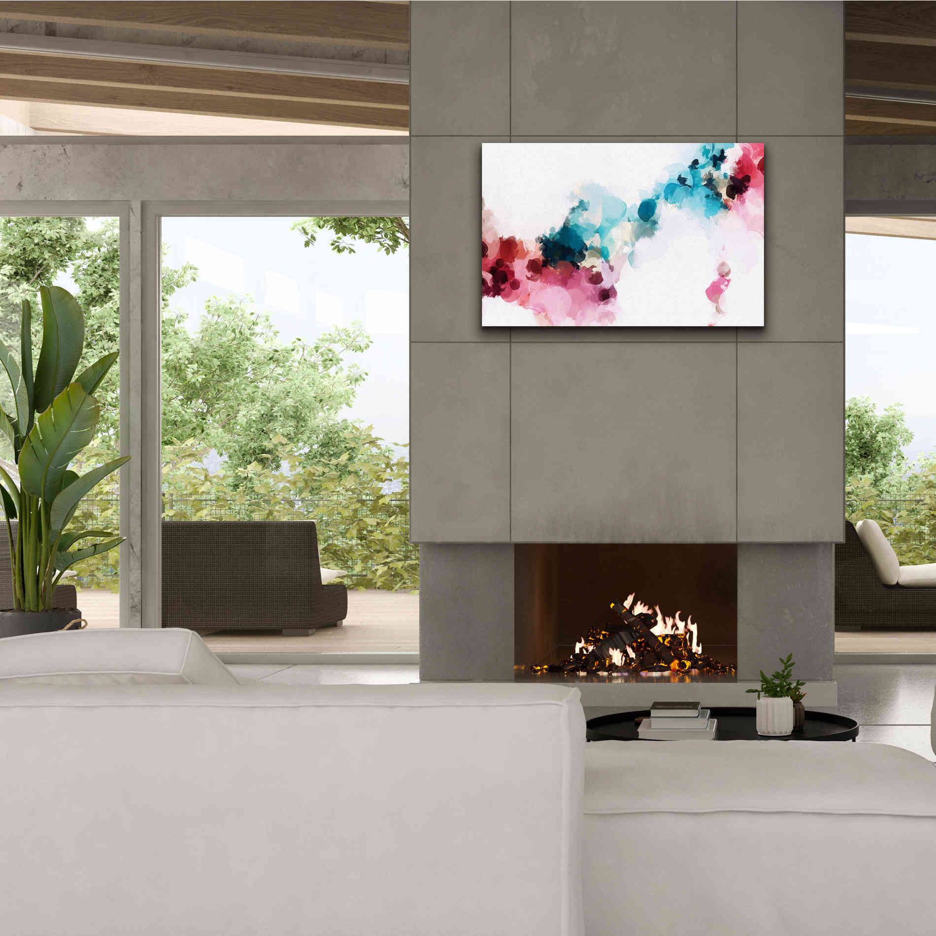 'Abstract Colorful Flows 17' by Irena Orlov Giclee Canvas Wall Art,40 x 26