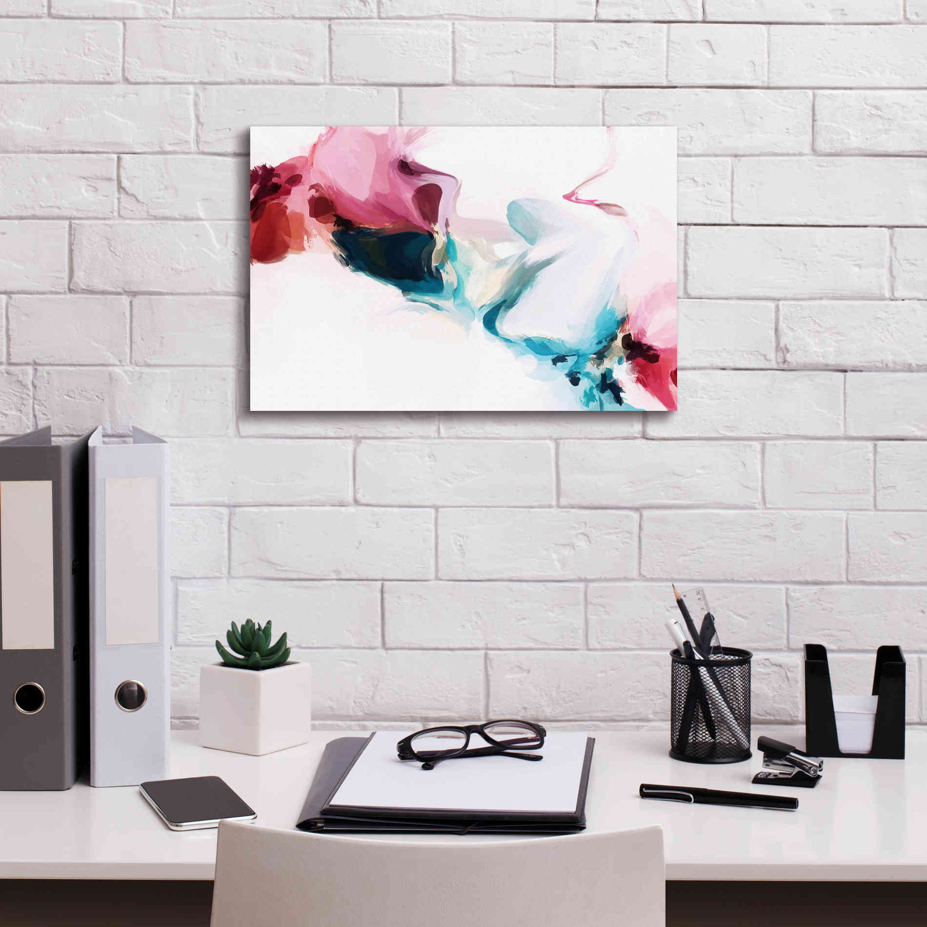 'Abstract Colorful Flows 18' by Irena Orlov Giclee Canvas Wall Art,18 x 12