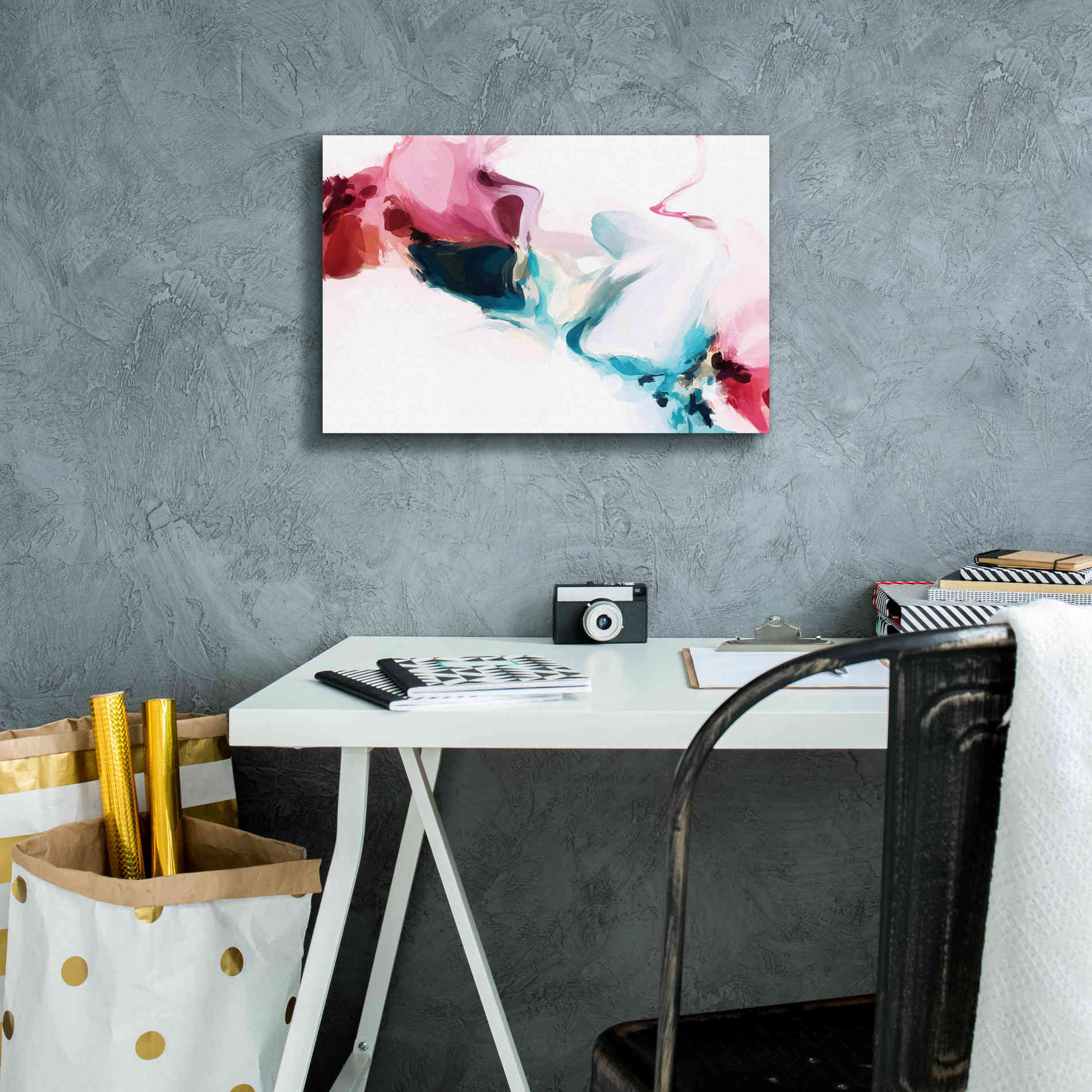 'Abstract Colorful Flows 18' by Irena Orlov Giclee Canvas Wall Art,18 x 12