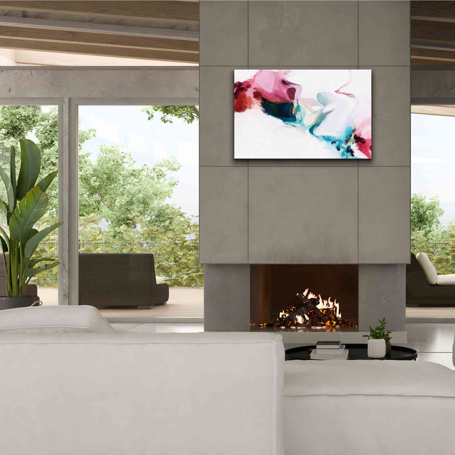 'Abstract Colorful Flows 18' by Irena Orlov Giclee Canvas Wall Art,40 x 26