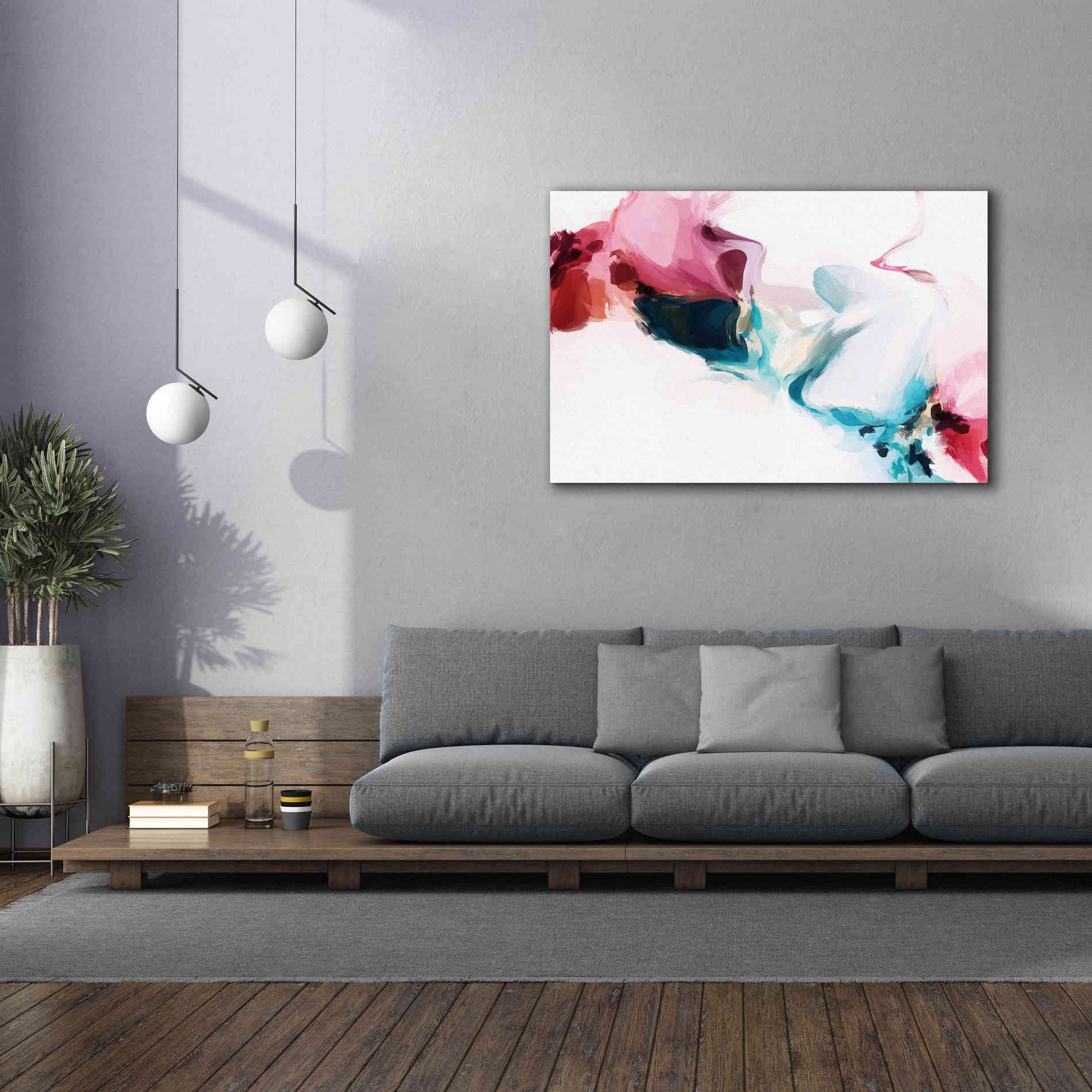 'Abstract Colorful Flows 18' by Irena Orlov Giclee Canvas Wall Art,60 x 40