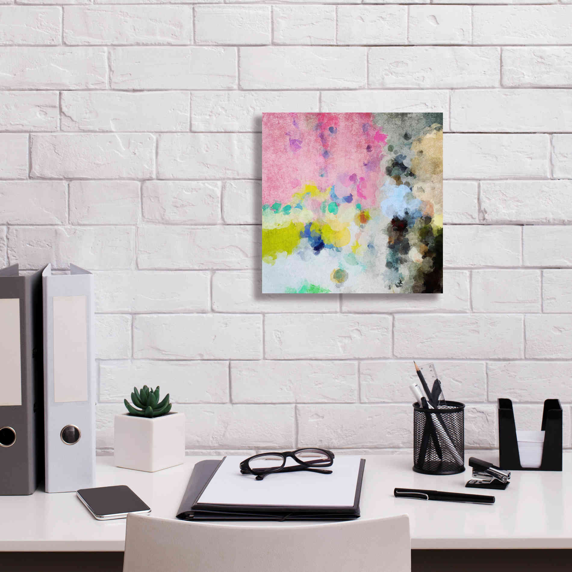 'Abstract Colorful Flows 19' by Irena Orlov Giclee Canvas Wall Art,12 x 12