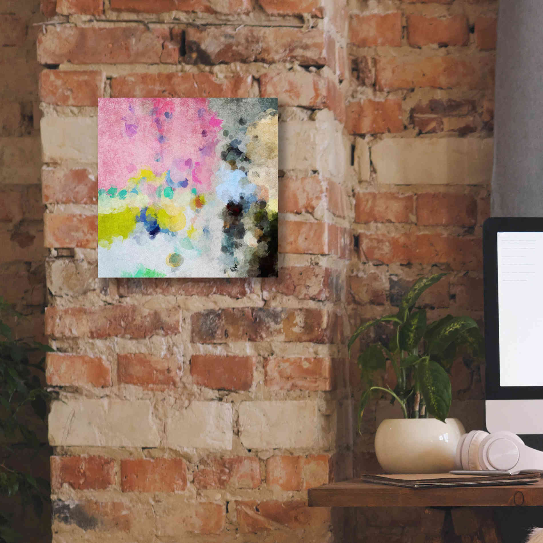 'Abstract Colorful Flows 19' by Irena Orlov Giclee Canvas Wall Art,12 x 12