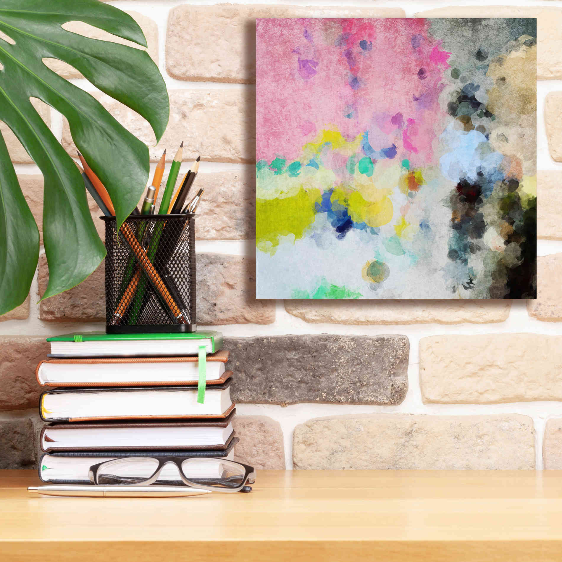 'Abstract Colorful Flows 19' by Irena Orlov Giclee Canvas Wall Art,12 x 12