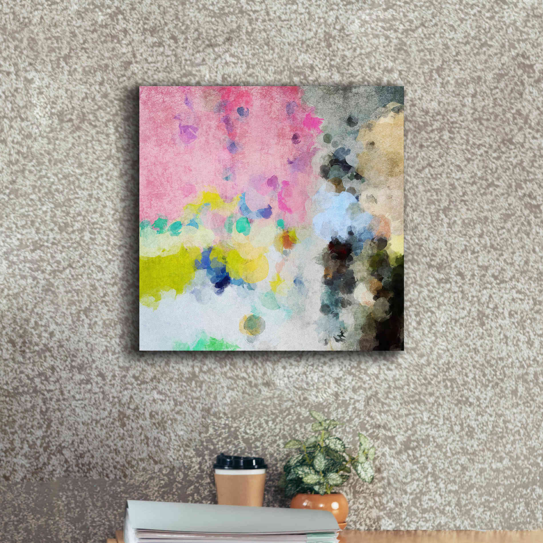 'Abstract Colorful Flows 19' by Irena Orlov Giclee Canvas Wall Art,18 x 18