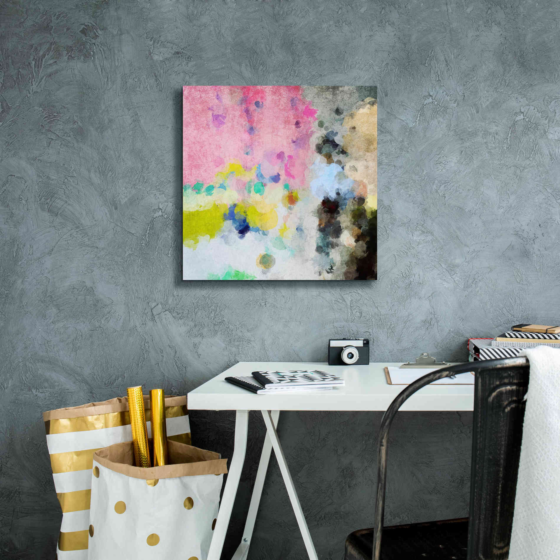 'Abstract Colorful Flows 19' by Irena Orlov Giclee Canvas Wall Art,18 x 18