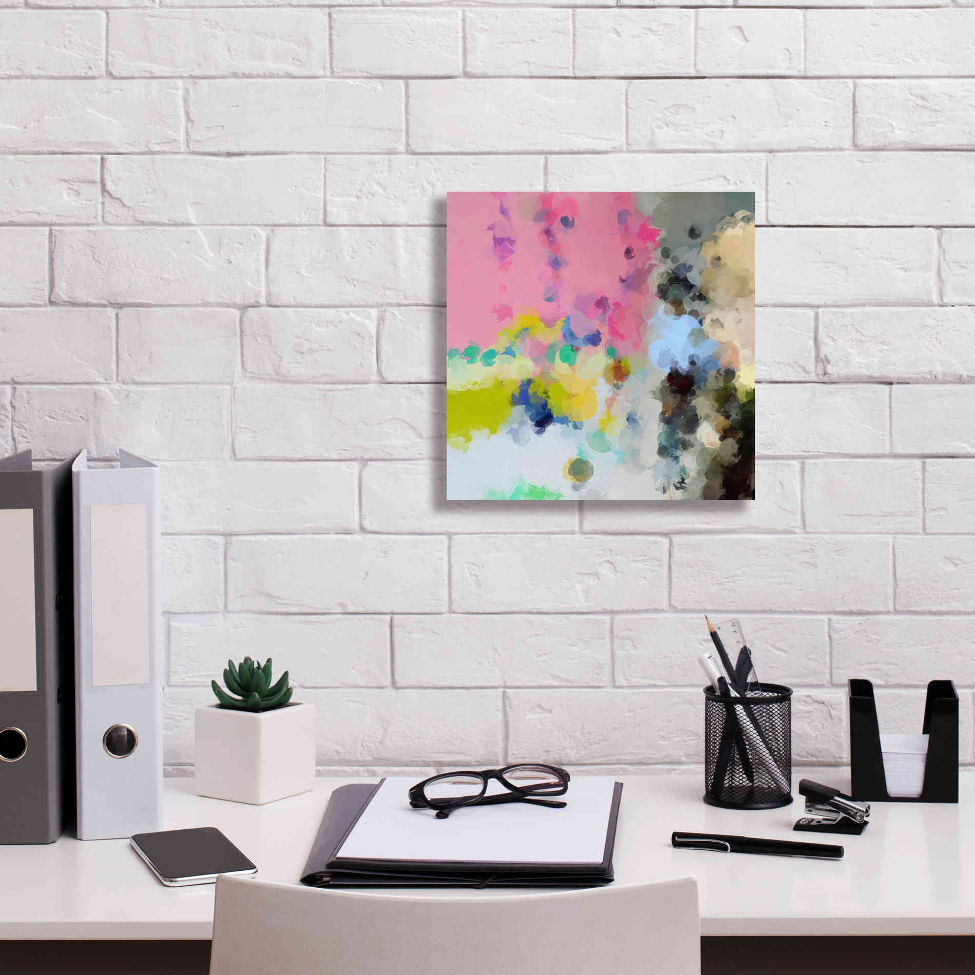 'Abstract Colorful Flows 20' by Irena Orlov Giclee Canvas Wall Art,12 x 12