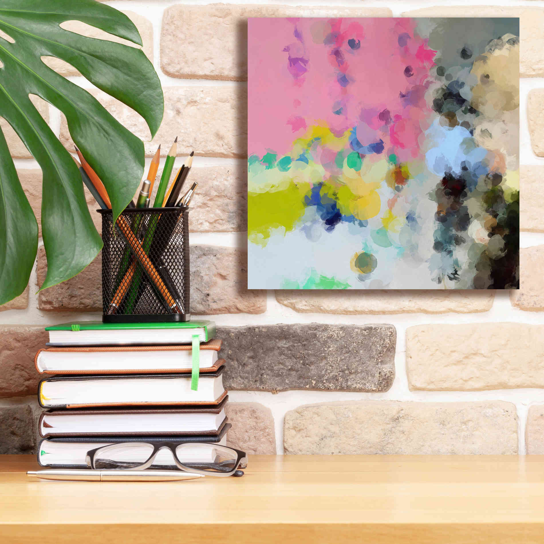 'Abstract Colorful Flows 20' by Irena Orlov Giclee Canvas Wall Art,12 x 12