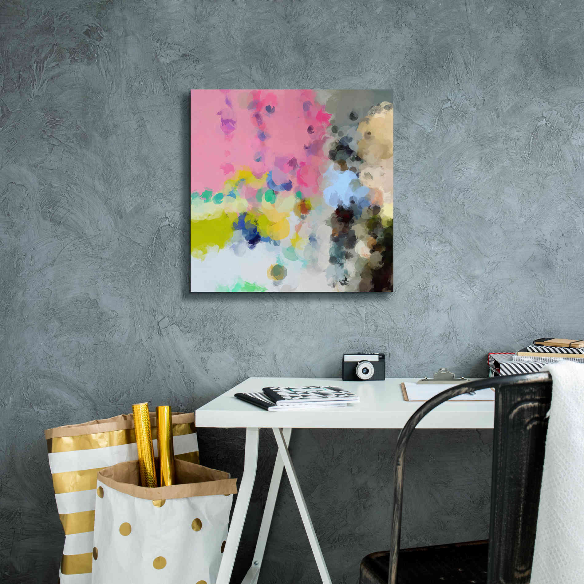 'Abstract Colorful Flows 20' by Irena Orlov Giclee Canvas Wall Art,18 x 18