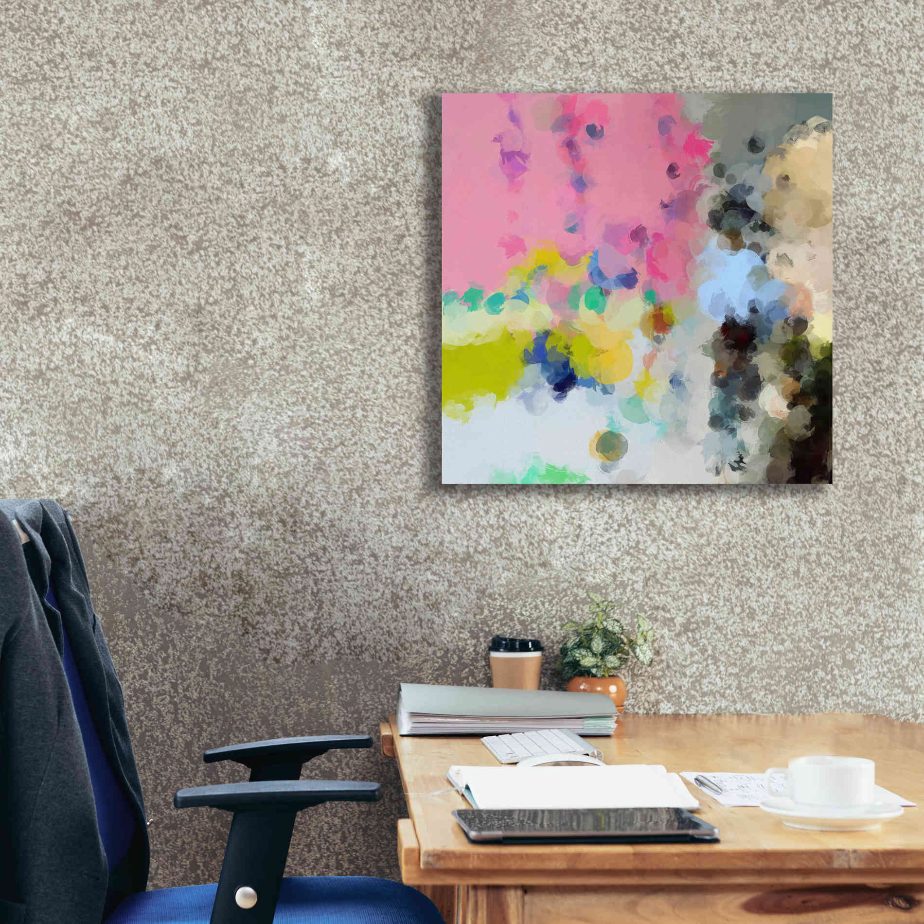 'Abstract Colorful Flows 20' by Irena Orlov Giclee Canvas Wall Art,26 x 26