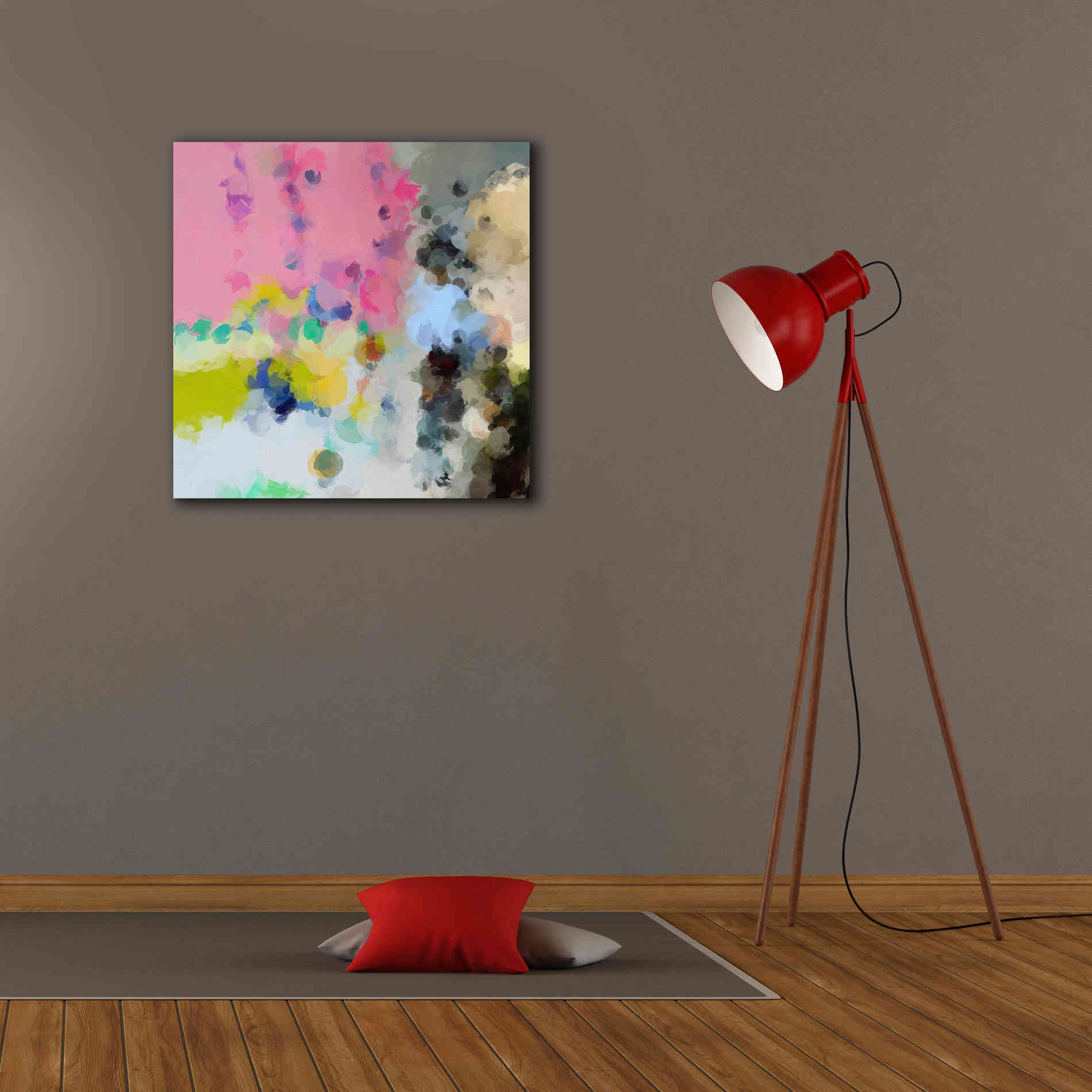 'Abstract Colorful Flows 20' by Irena Orlov Giclee Canvas Wall Art,26 x 26