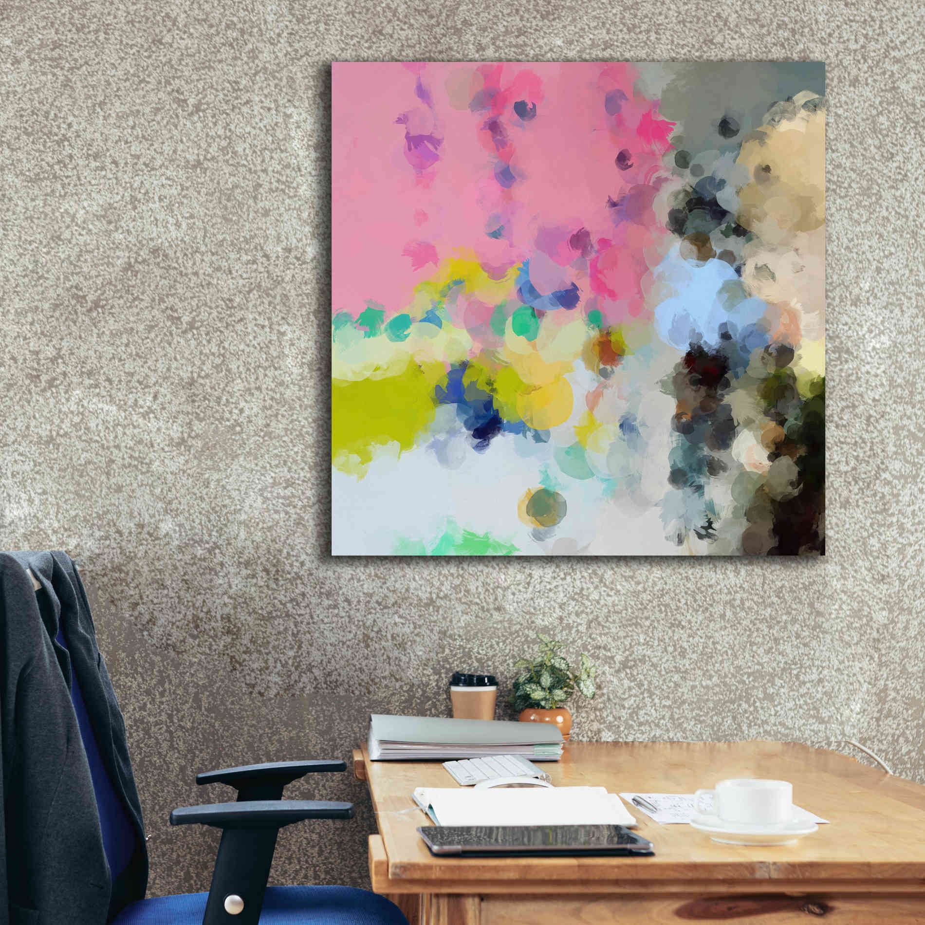 'Abstract Colorful Flows 20' by Irena Orlov Giclee Canvas Wall Art,37 x 37