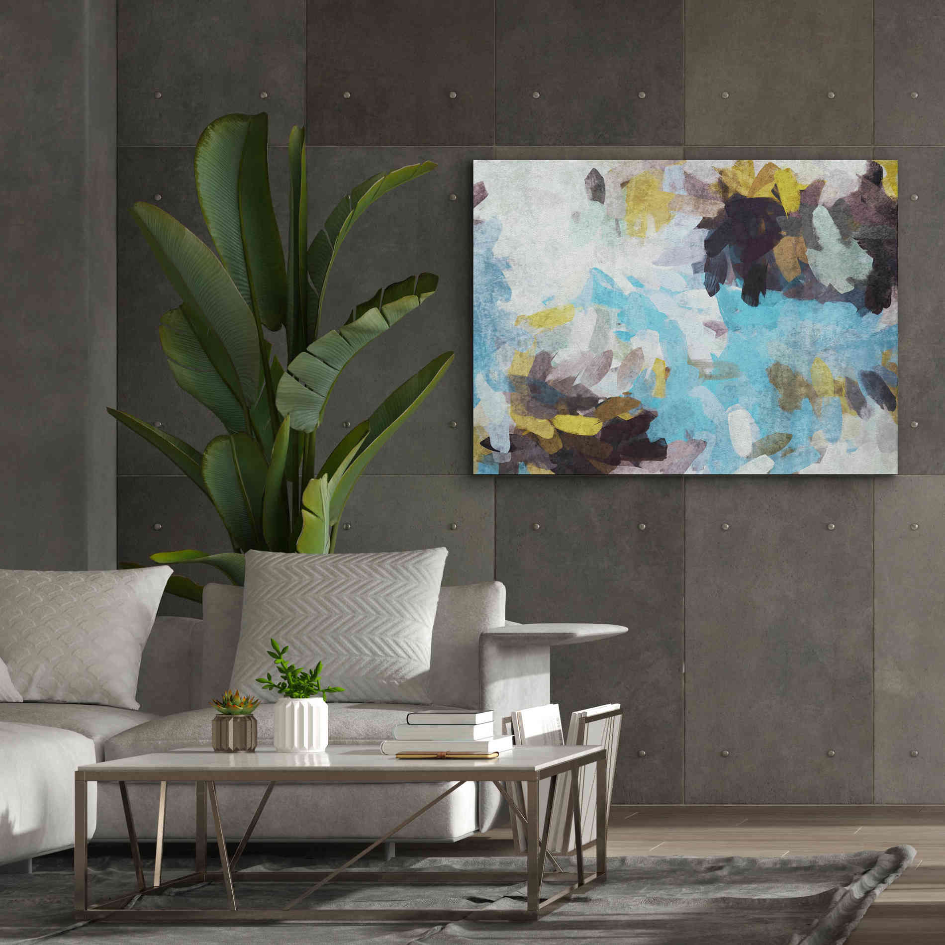 'Abstract Colorful Flows 21' by Irena Orlov Giclee Canvas Wall Art,54 x 40