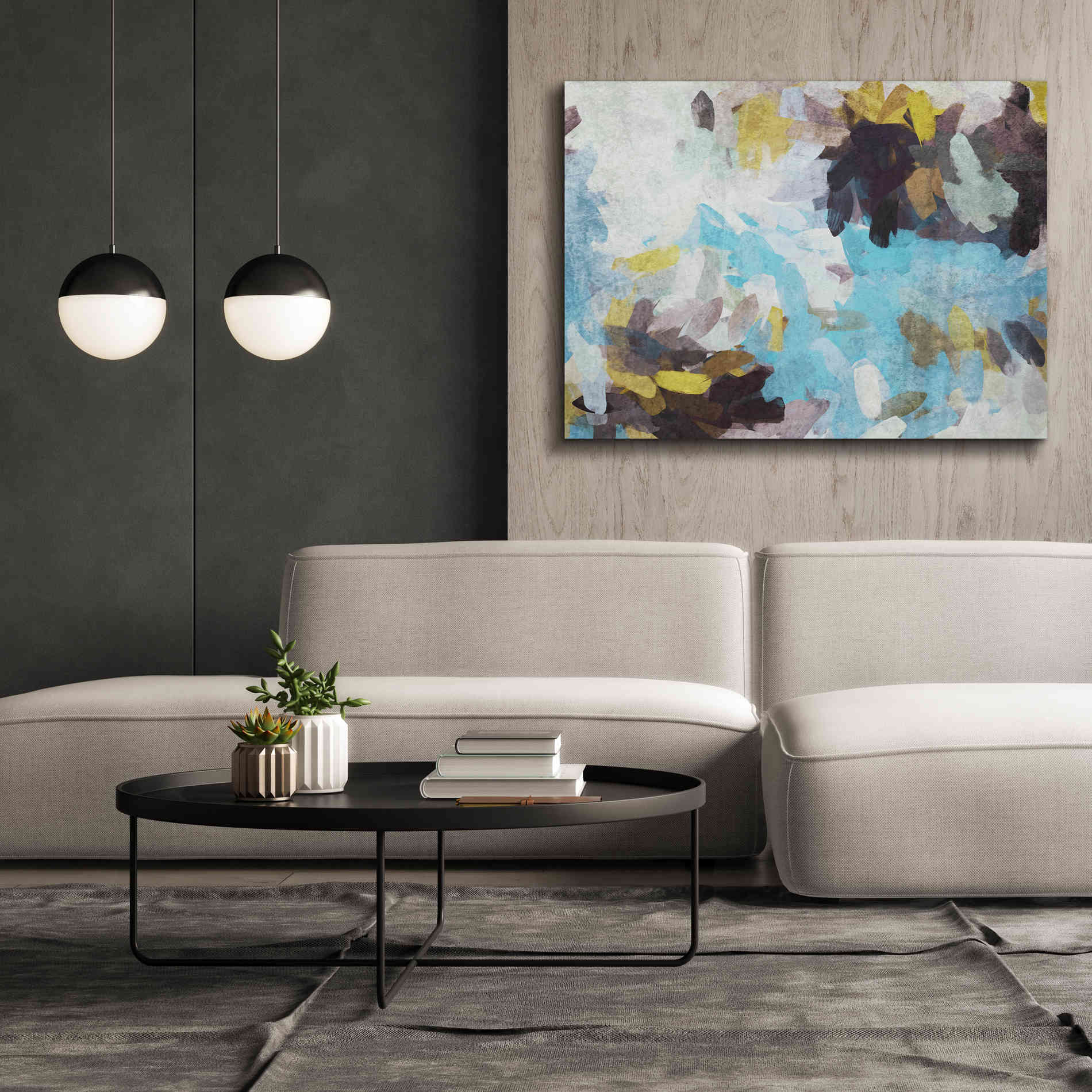 'Abstract Colorful Flows 21' by Irena Orlov Giclee Canvas Wall Art,54 x 40