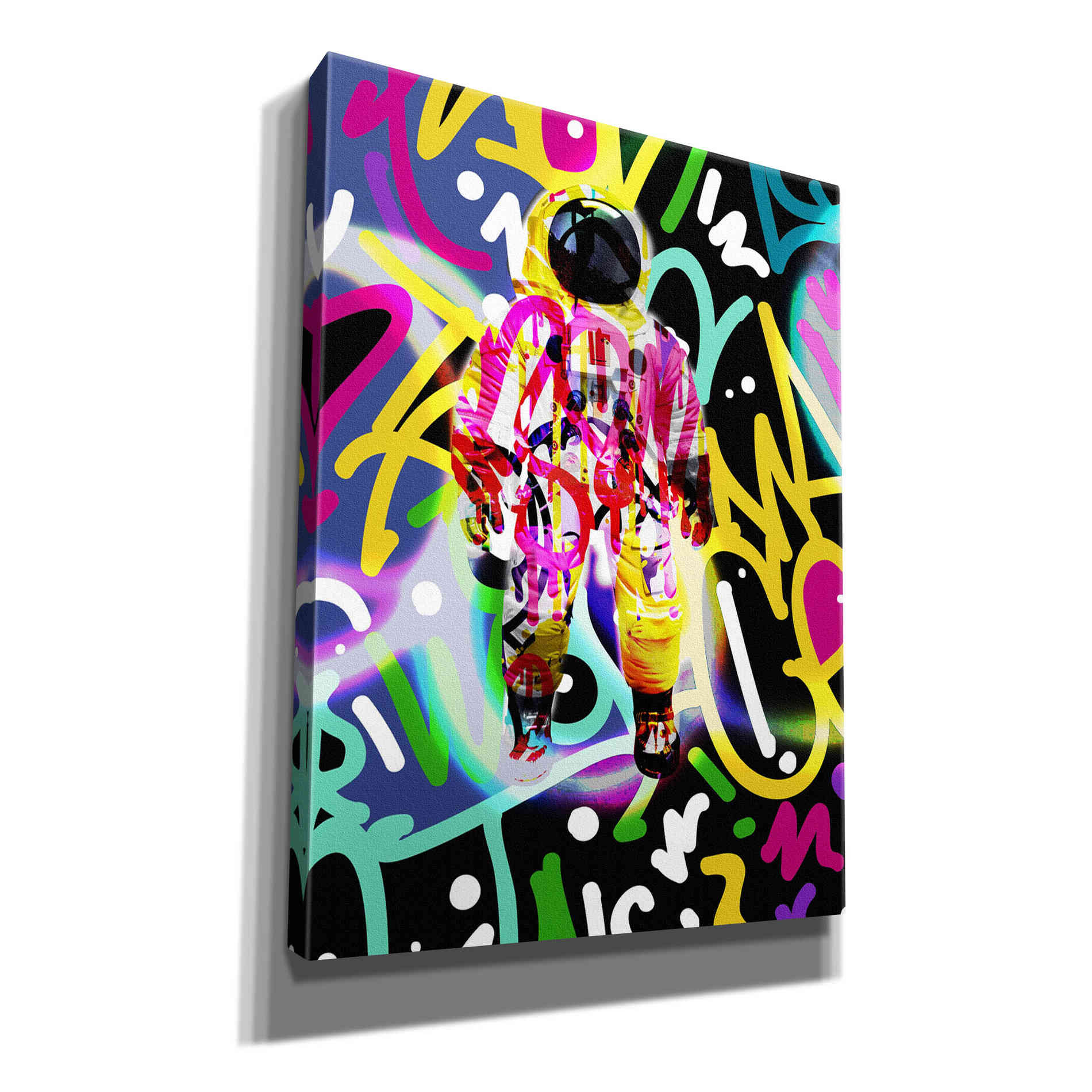 'Colorful Astronaut Graffiti Art 12' by Irena Orlov Giclee Canvas Wall Art